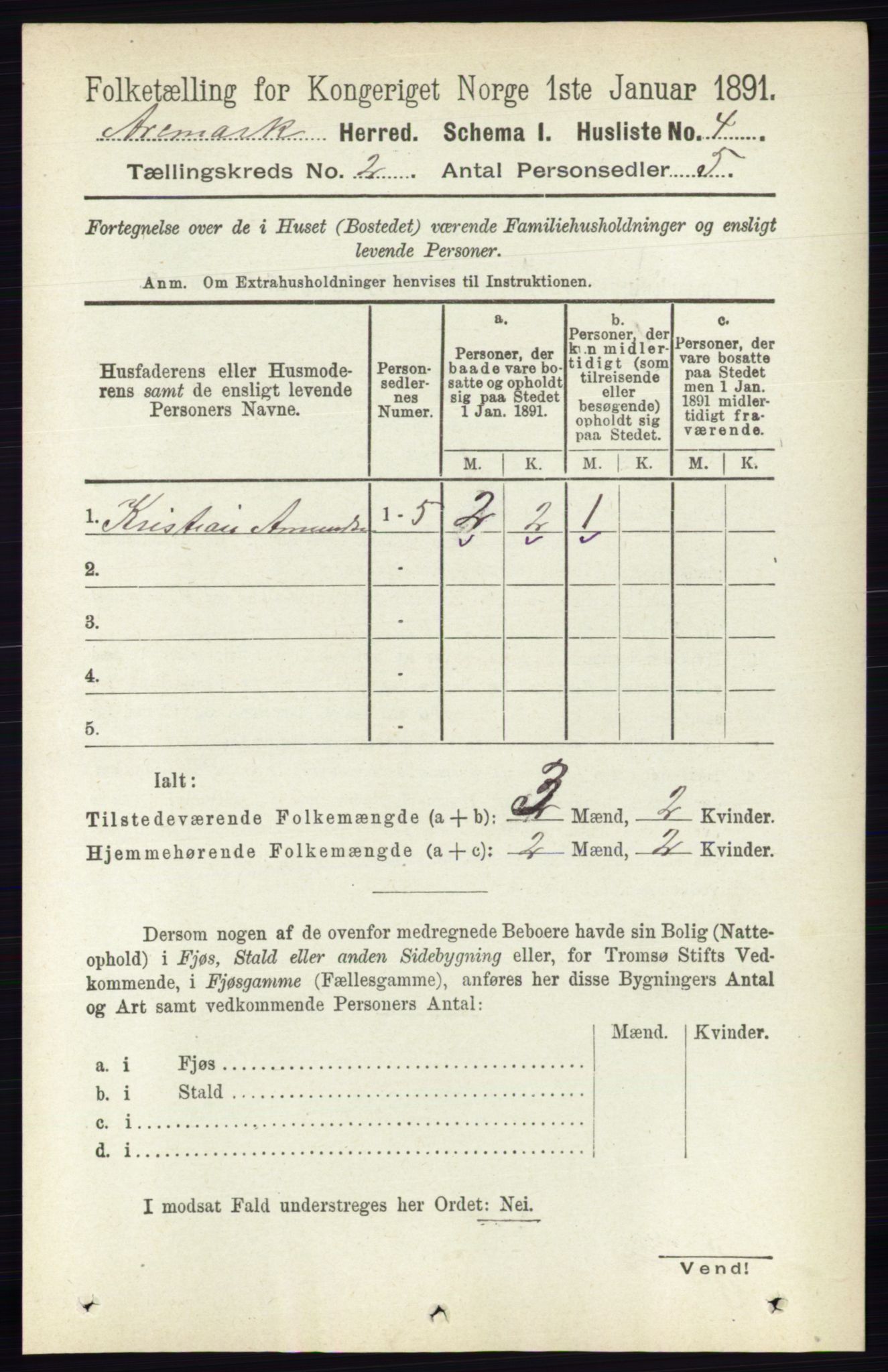 RA, 1891 census for 0118 Aremark, 1891, p. 783