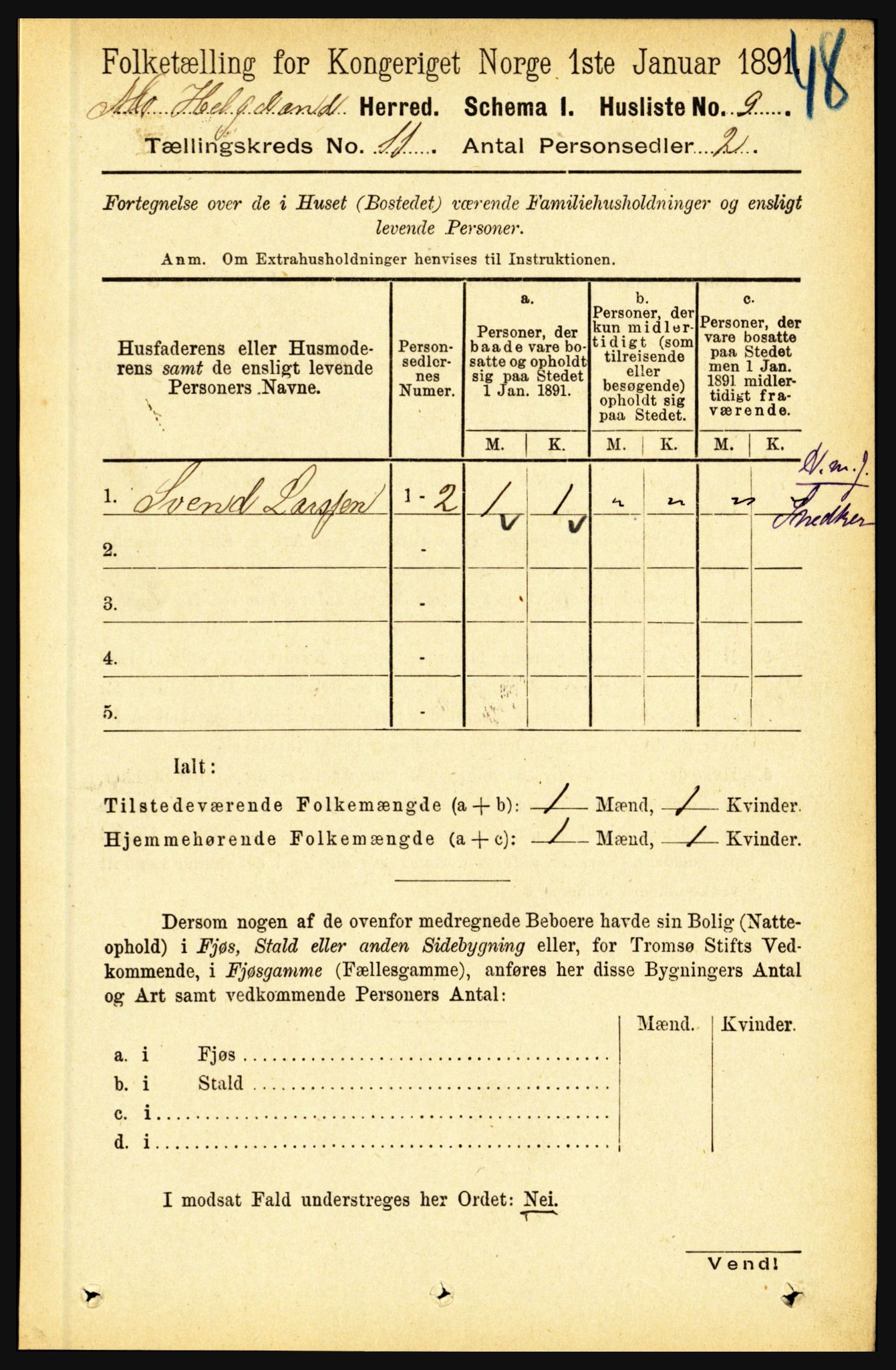 RA, 1891 census for 1833 Mo, 1891, p. 4364