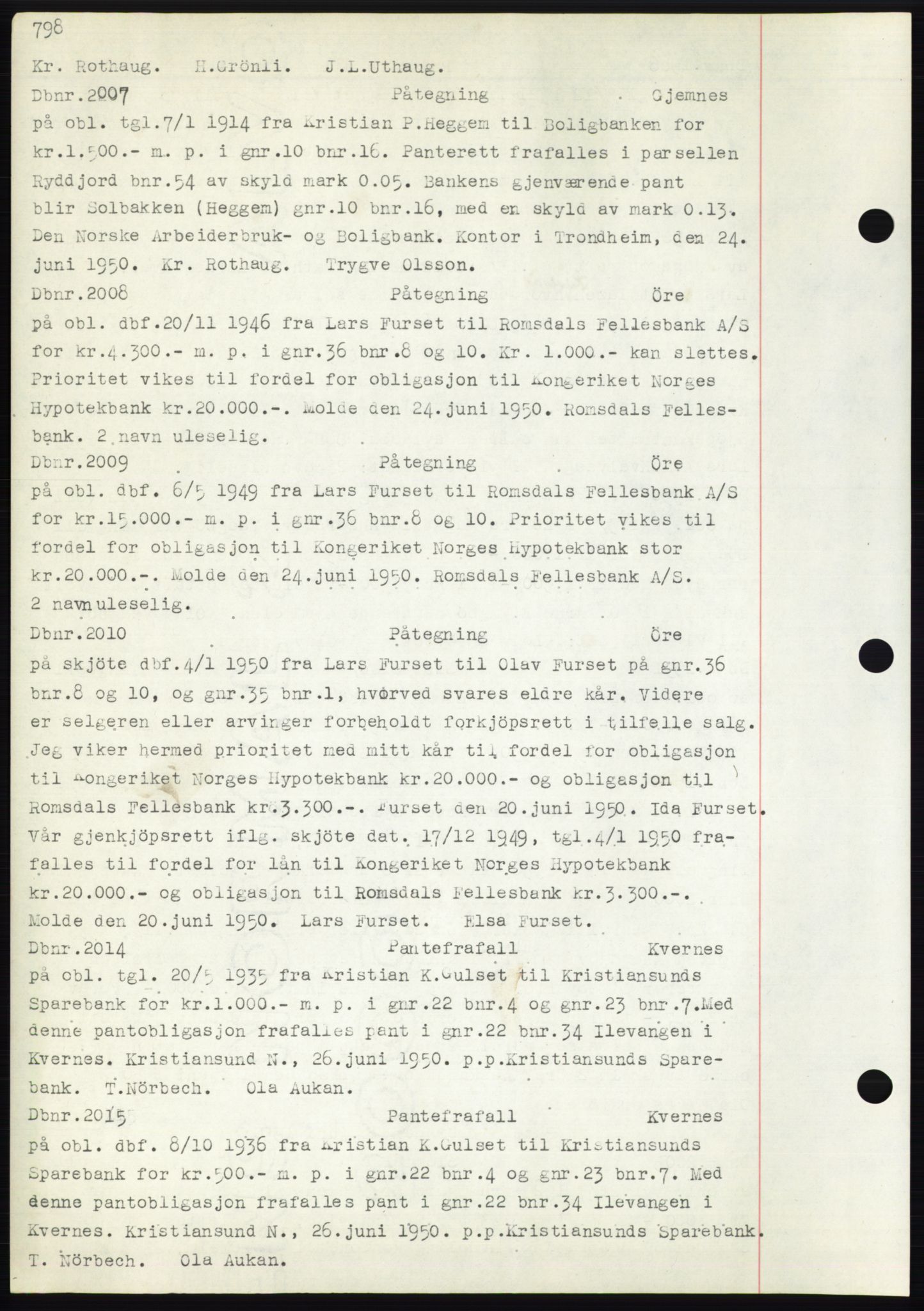 Nordmøre sorenskriveri, AV/SAT-A-4132/1/2/2Ca: Mortgage book no. C82b, 1946-1951, Diary no: : 2007/1950