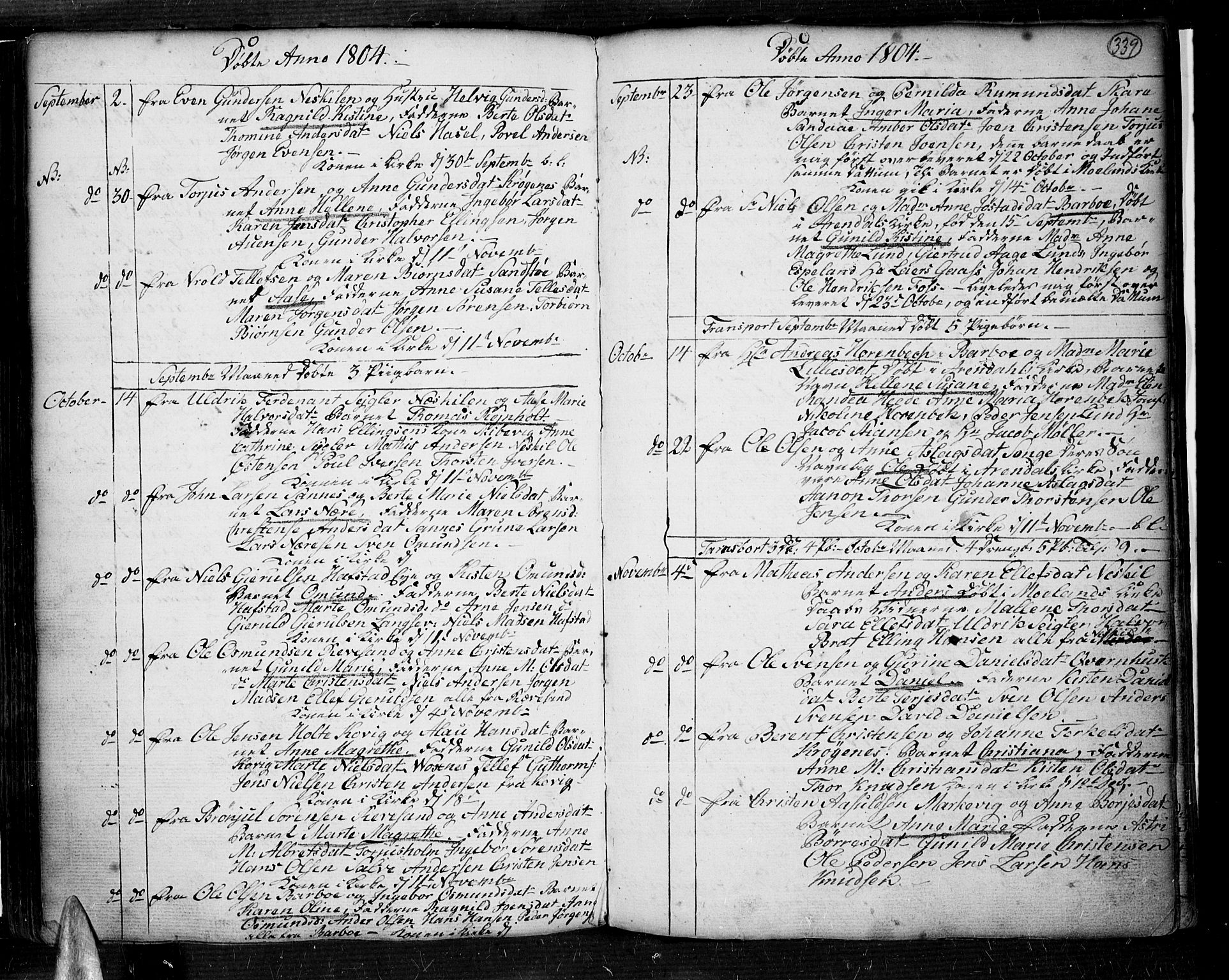 Tromøy sokneprestkontor, AV/SAK-1111-0041/F/Fa/L0002: Parish register (official) no. A 2, 1773-1808, p. 339