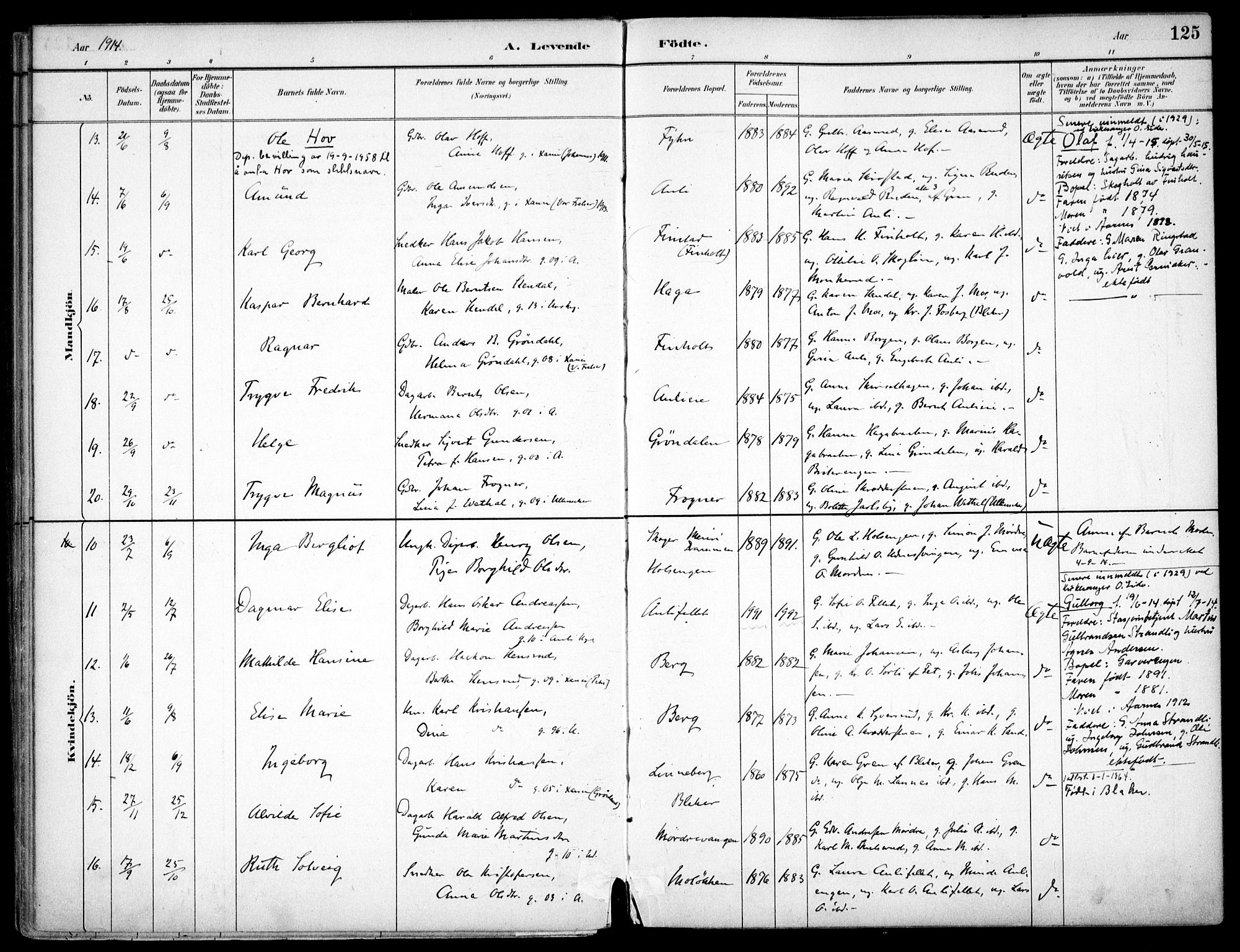 Nes prestekontor Kirkebøker, SAO/A-10410/F/Fc/L0002: Parish register (official) no. IIi 2, 1882-1916, p. 125