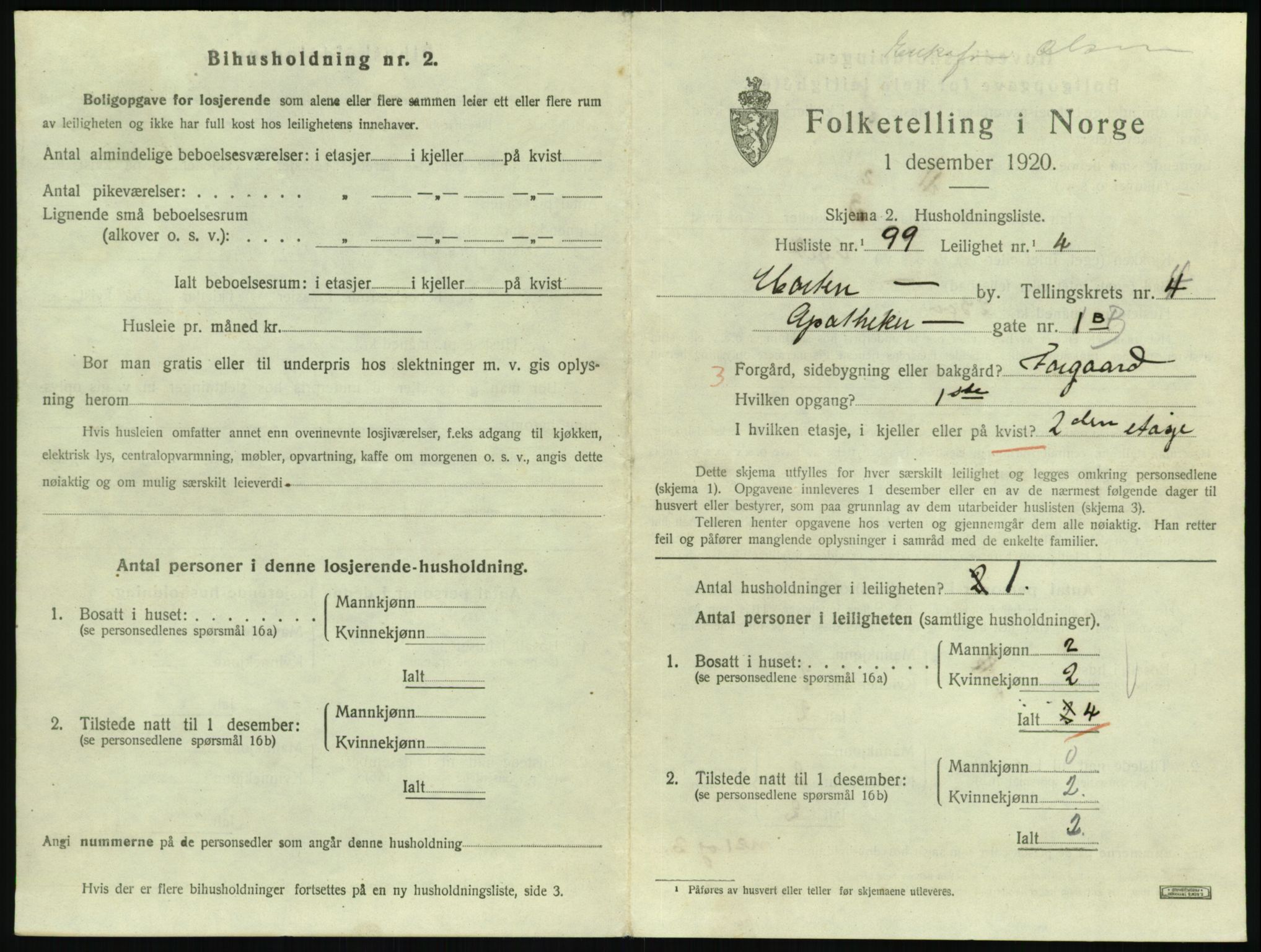 SAKO, 1920 census for Horten, 1920, p. 5295