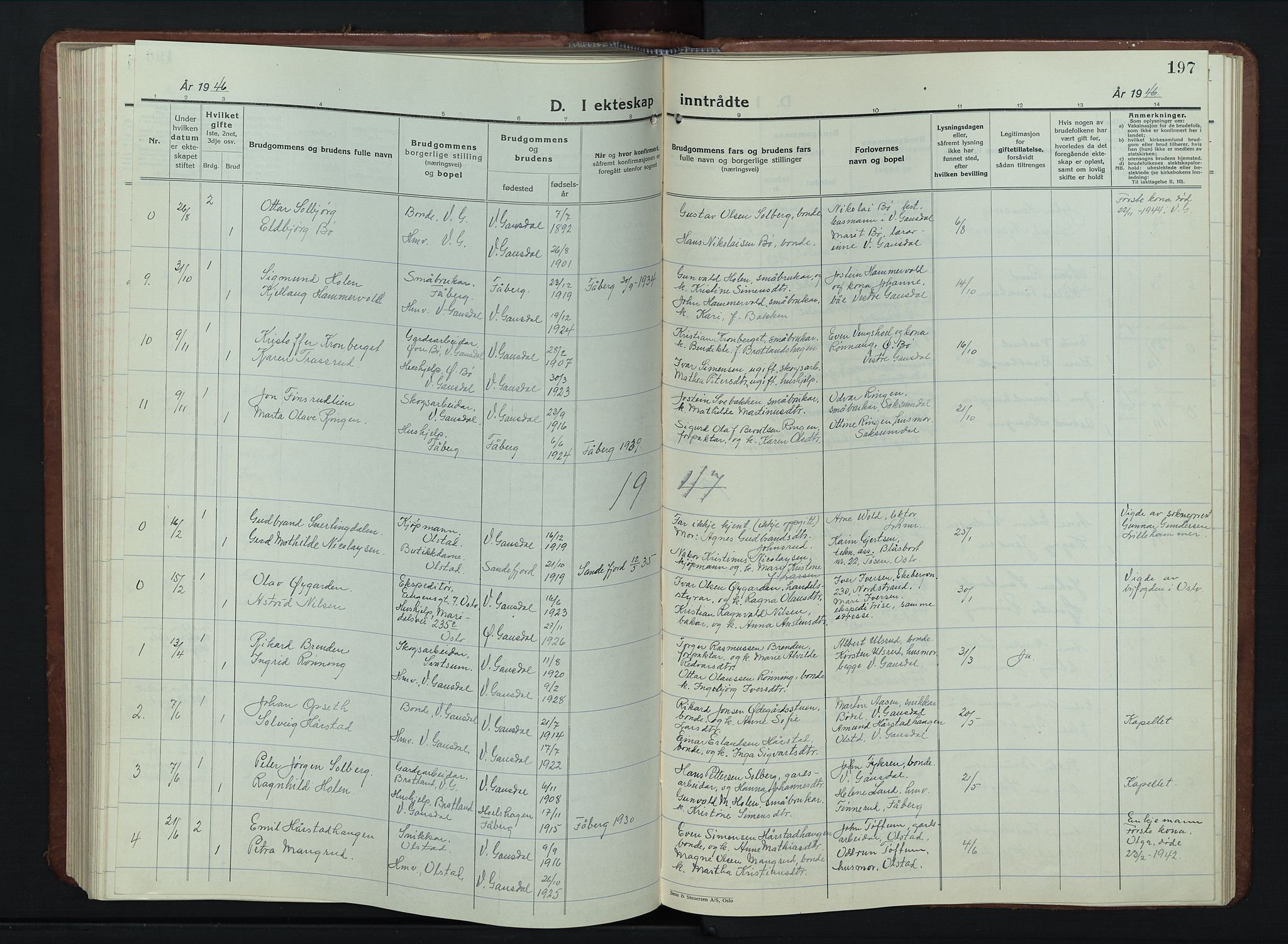 Vestre Gausdal prestekontor, AV/SAH-PREST-094/H/Ha/Hab/L0005: Parish register (copy) no. 5, 1926-1955, p. 197