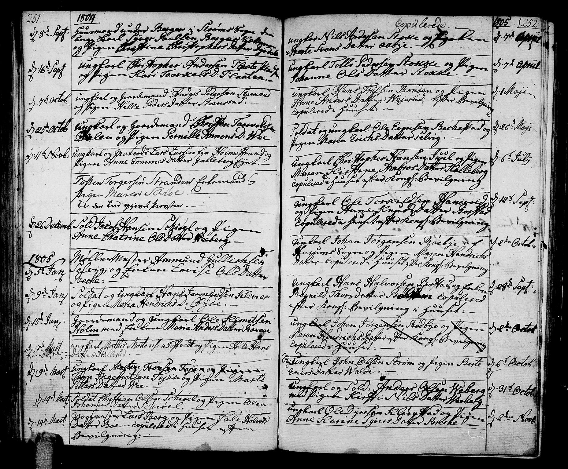 Sande Kirkebøker, SAKO/A-53/F/Fa/L0002: Parish register (official) no. 2, 1804-1814, p. 251-252