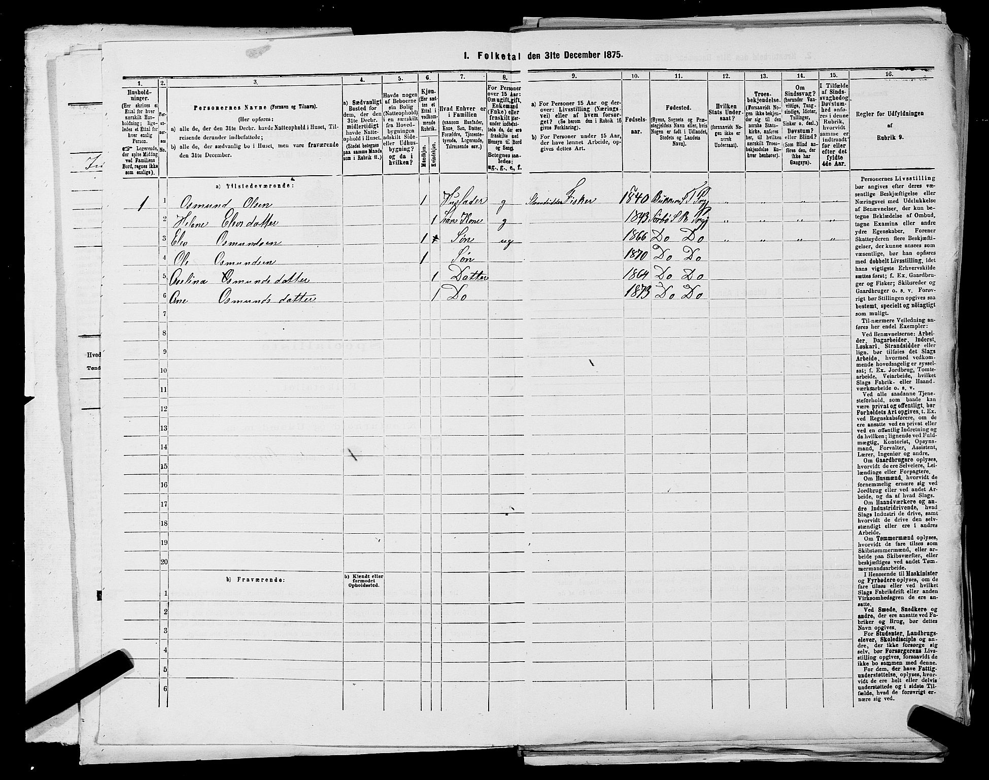 SAST, 1875 census for 1142P Rennesøy, 1875, p. 42