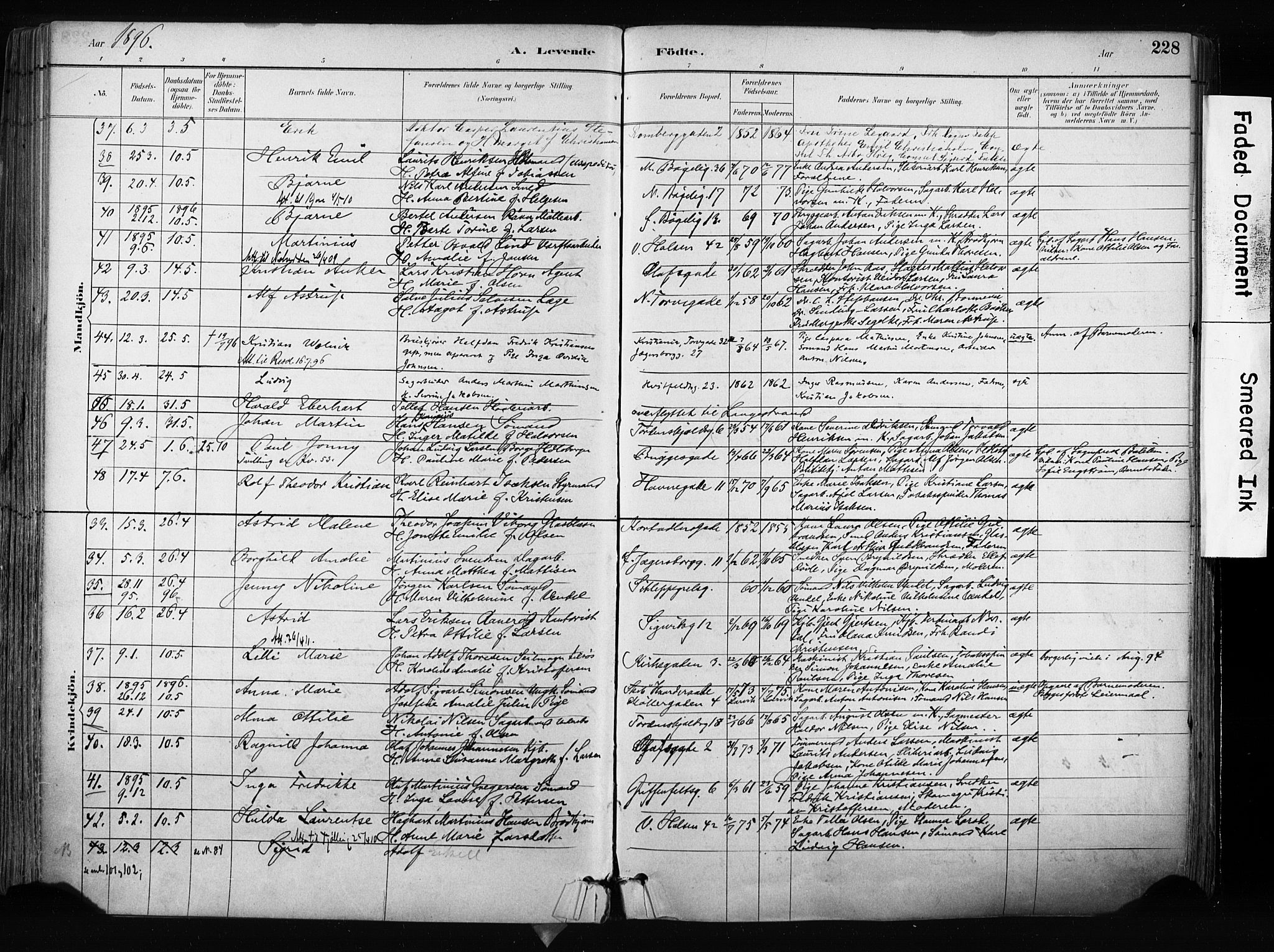 Larvik kirkebøker, AV/SAKO-A-352/F/Fa/L0009: Parish register (official) no. I 9, 1884-1904, p. 228