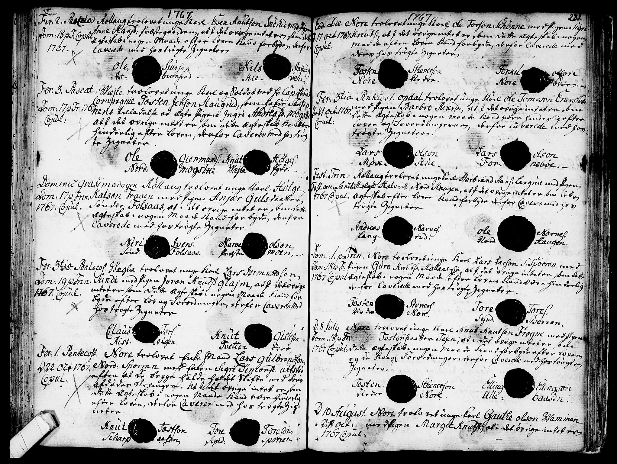 Rollag kirkebøker, SAKO/A-240/F/Fa/L0003: Parish register (official) no. I 3, 1743-1778, p. 231