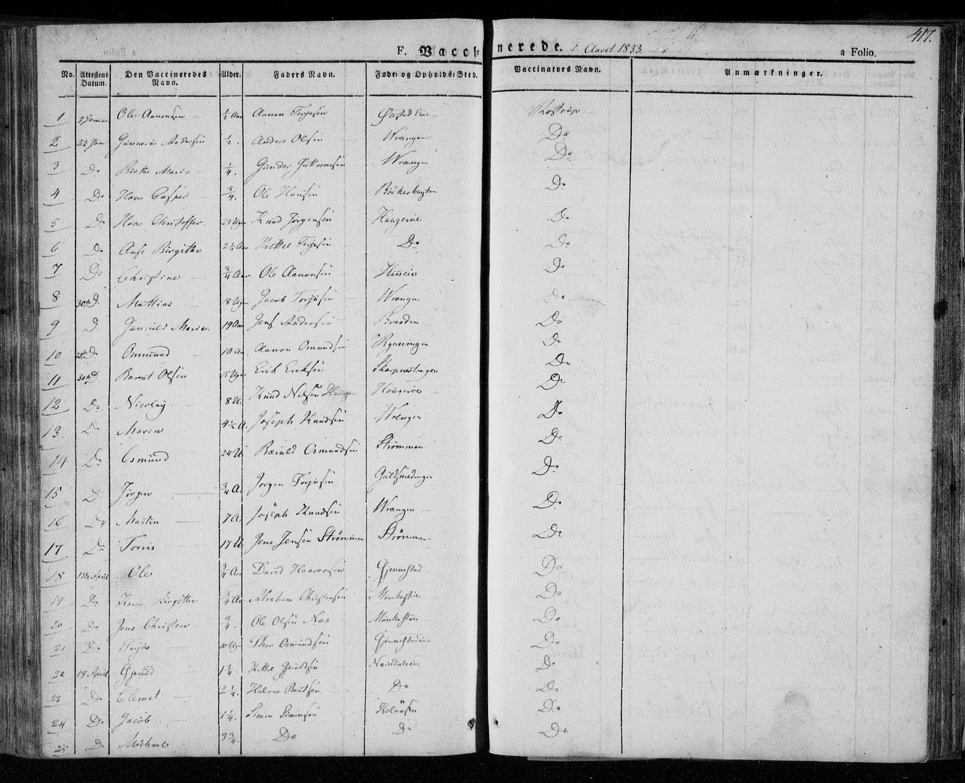 Øyestad sokneprestkontor, AV/SAK-1111-0049/F/Fa/L0013: Parish register (official) no. A 13, 1827-1842, p. 412