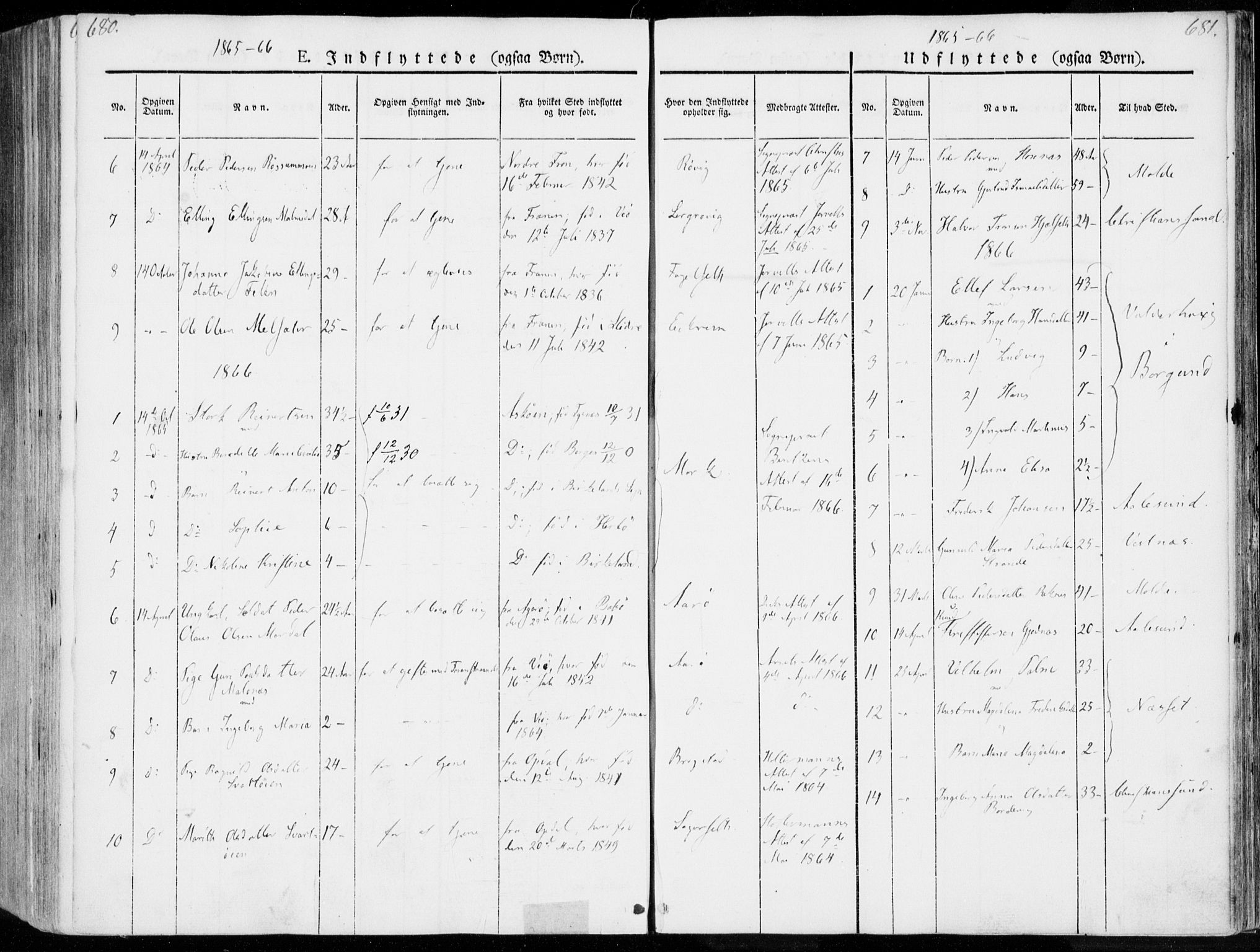 Ministerialprotokoller, klokkerbøker og fødselsregistre - Møre og Romsdal, SAT/A-1454/555/L0653: Parish register (official) no. 555A04, 1843-1869, p. 680-681