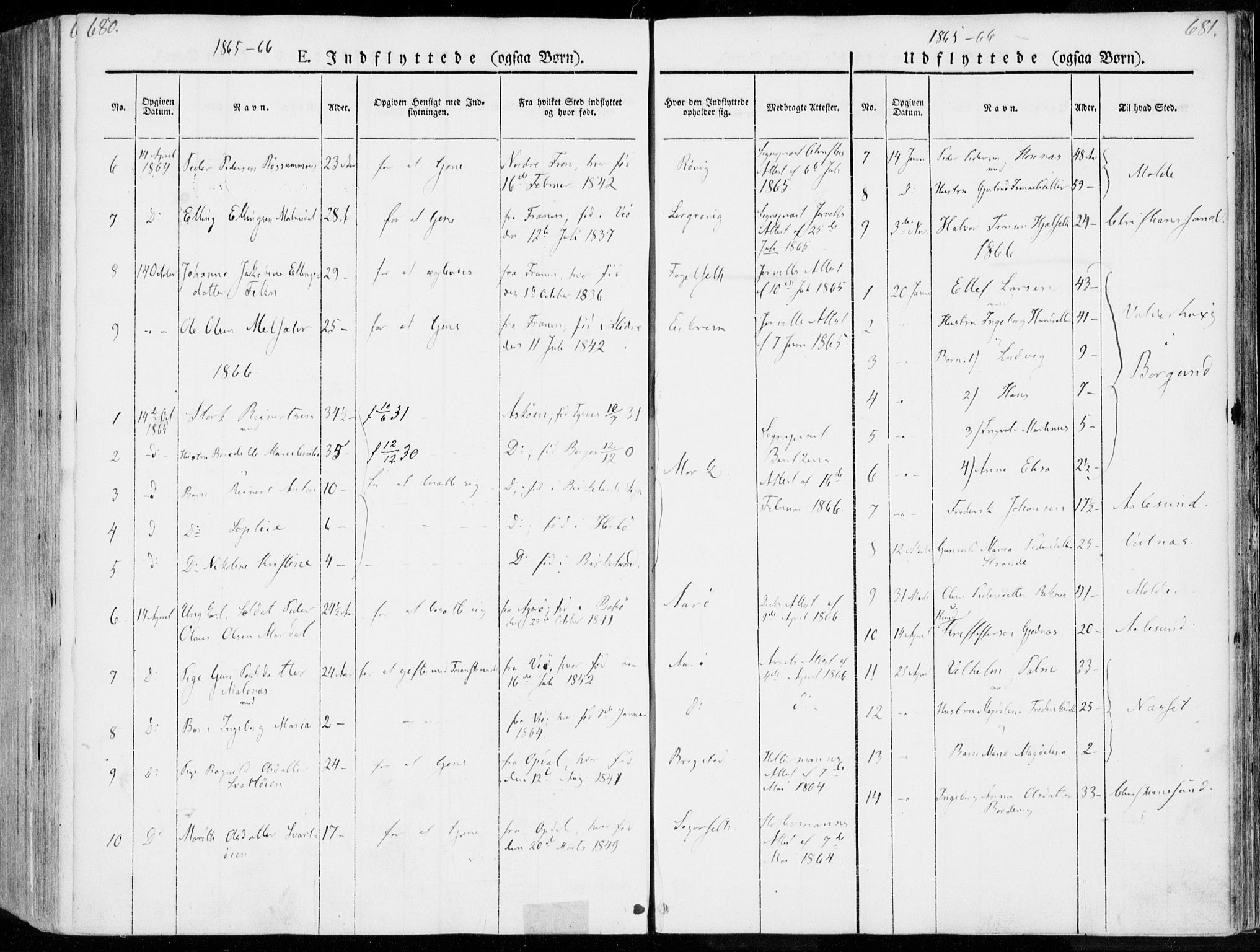 Ministerialprotokoller, klokkerbøker og fødselsregistre - Møre og Romsdal, AV/SAT-A-1454/555/L0653: Parish register (official) no. 555A04, 1843-1869, p. 680-681