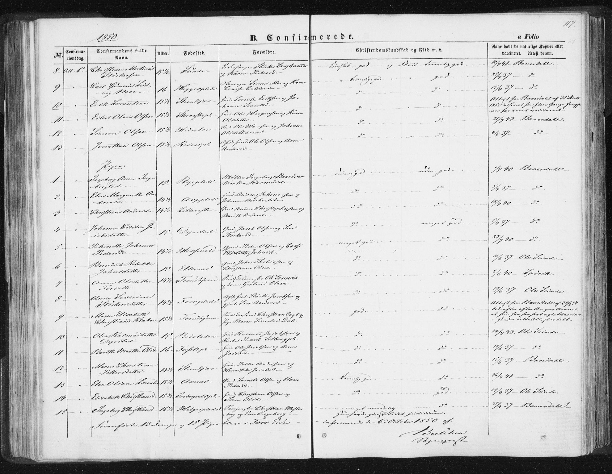 Ministerialprotokoller, klokkerbøker og fødselsregistre - Nord-Trøndelag, SAT/A-1458/746/L0446: Parish register (official) no. 746A05, 1846-1859, p. 117