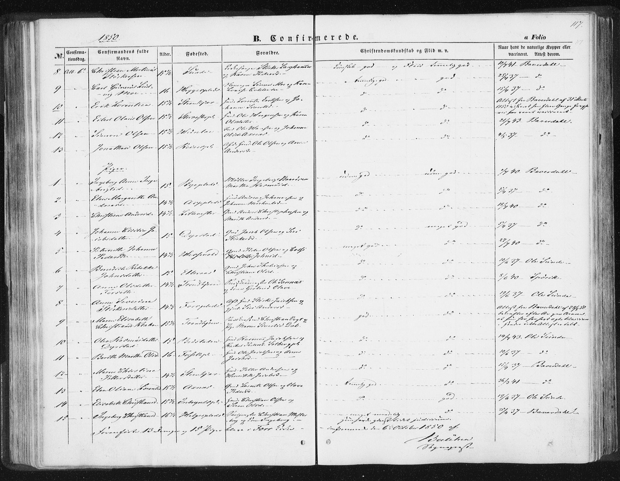 Ministerialprotokoller, klokkerbøker og fødselsregistre - Nord-Trøndelag, AV/SAT-A-1458/746/L0446: Parish register (official) no. 746A05, 1846-1859, p. 117