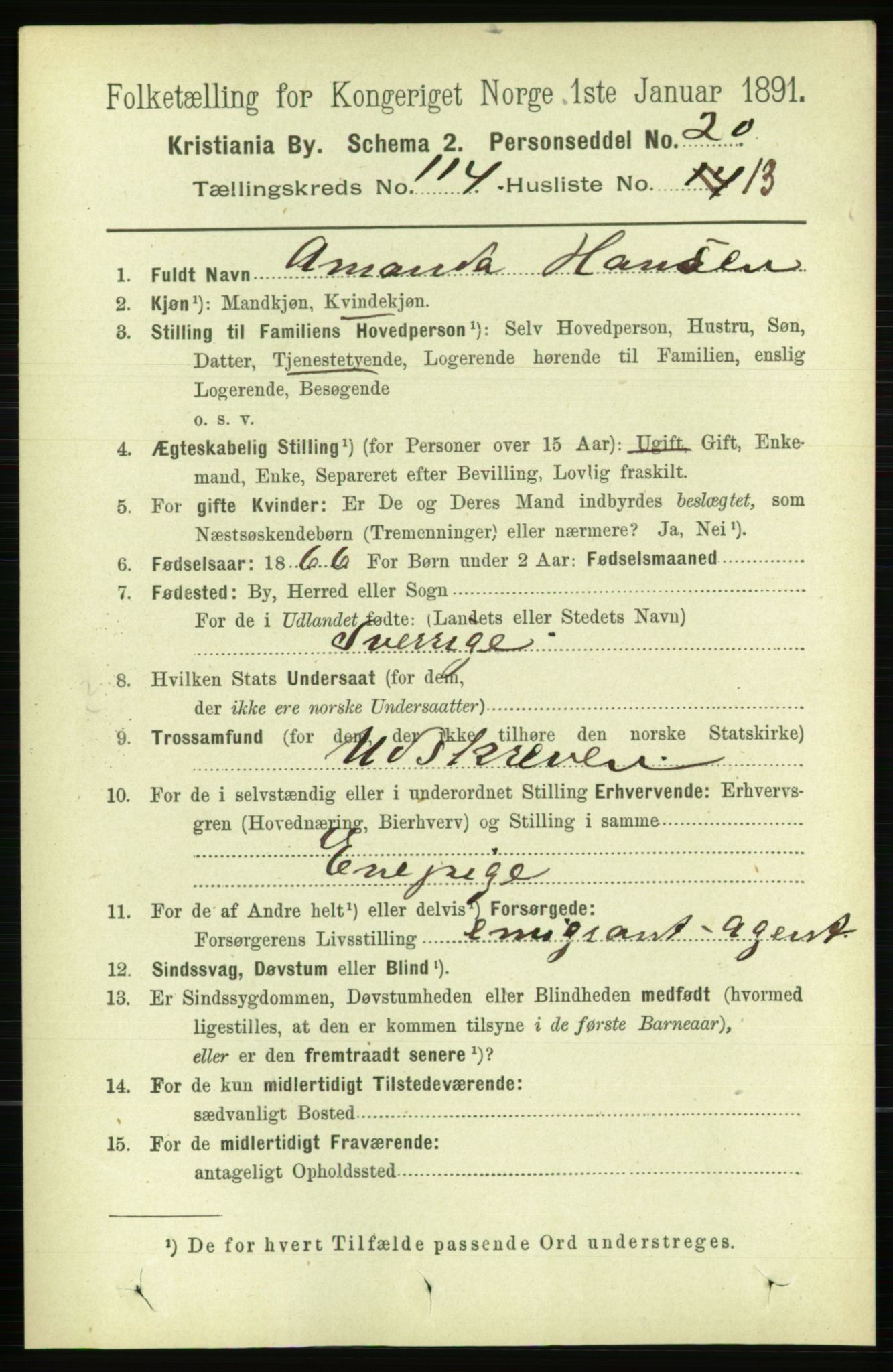 RA, 1891 census for 0301 Kristiania, 1891, p. 61183