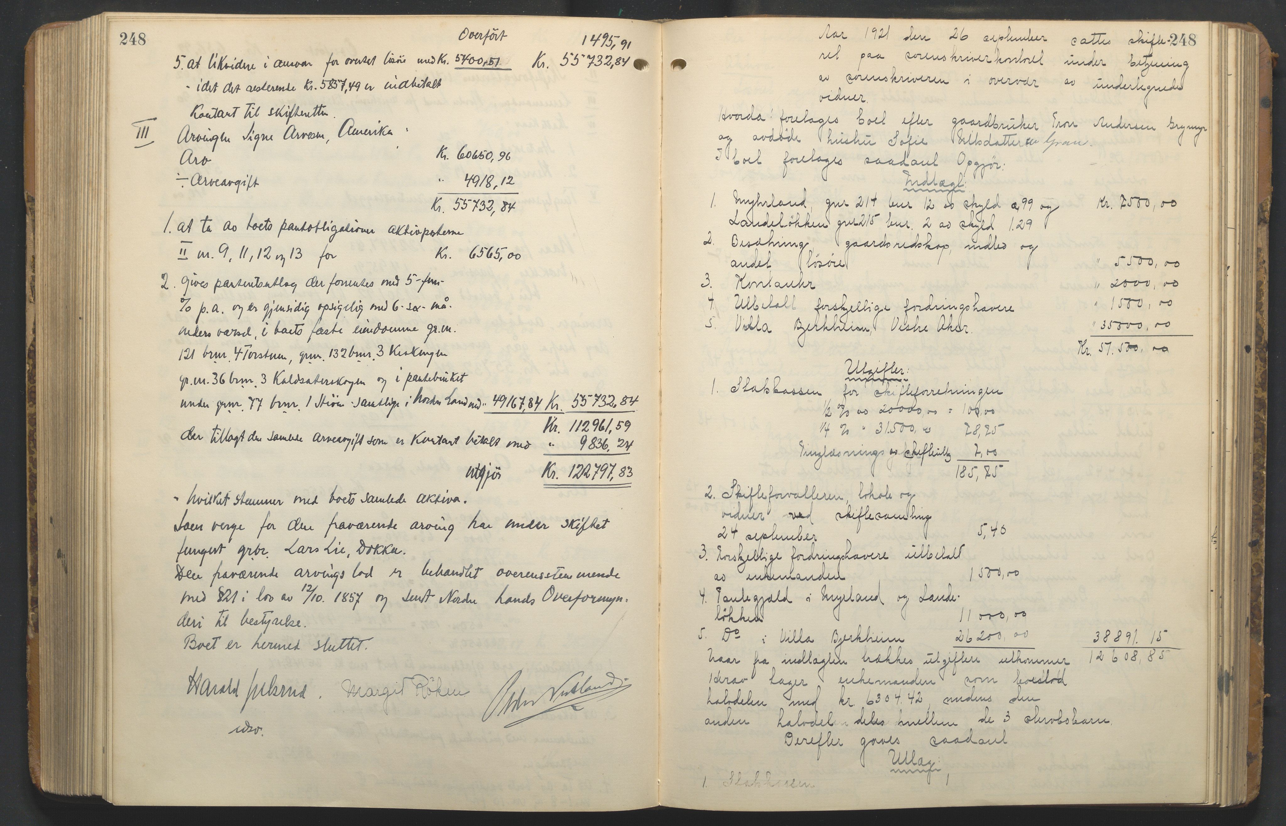 Hadeland og Land tingrett, AV/SAH-TING-010/J/Jd/L0005: Skifteutlodningsprotokoll, 1913-1924, p. 248