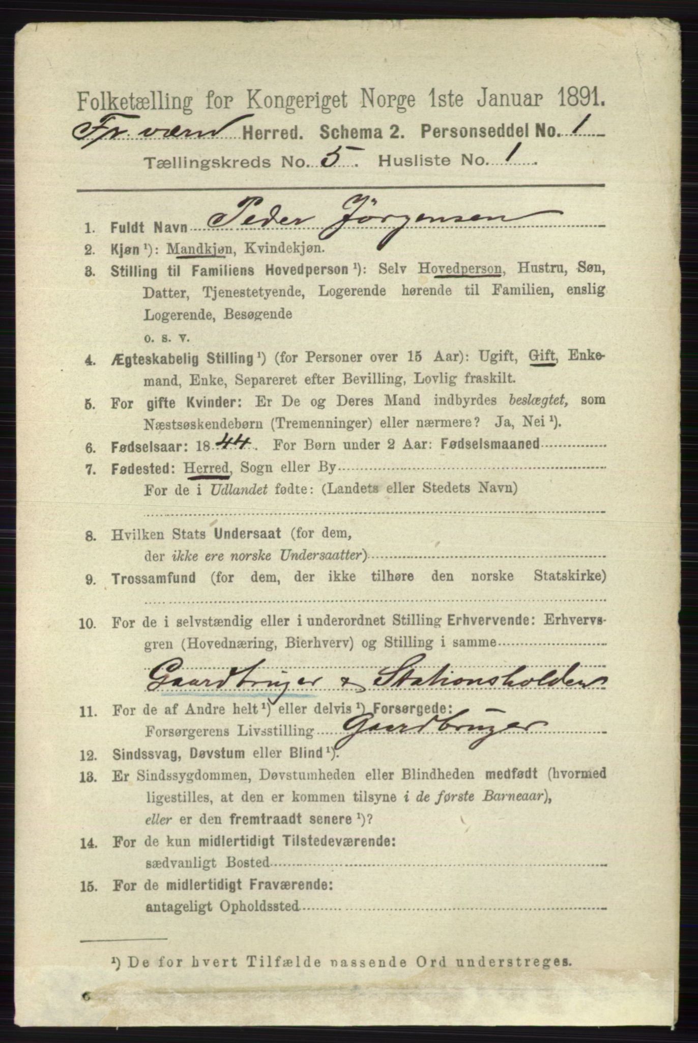 RA, 1891 census for 0798 Fredriksvern, 1891, p. 1033