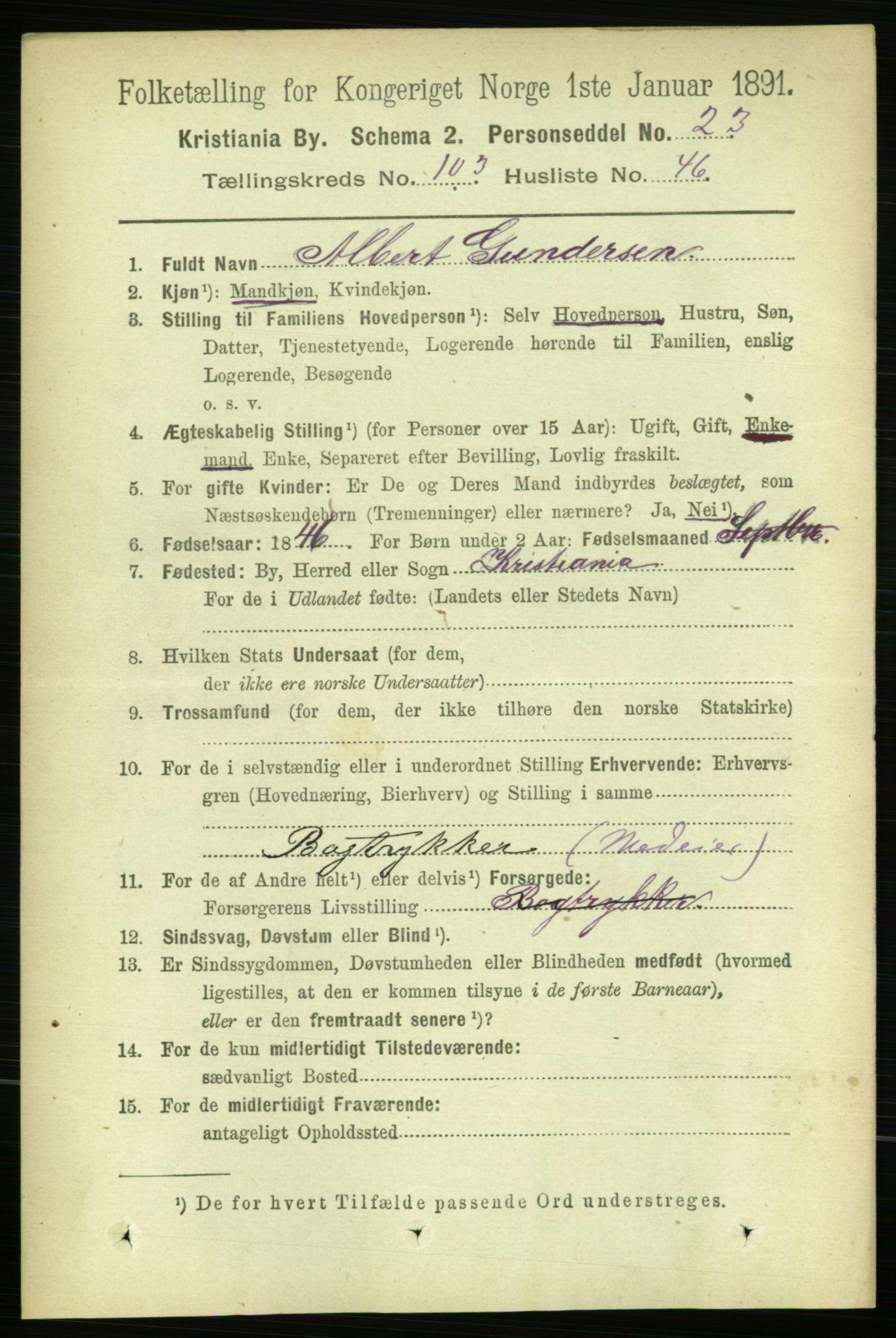 RA, 1891 census for 0301 Kristiania, 1891, p. 52083