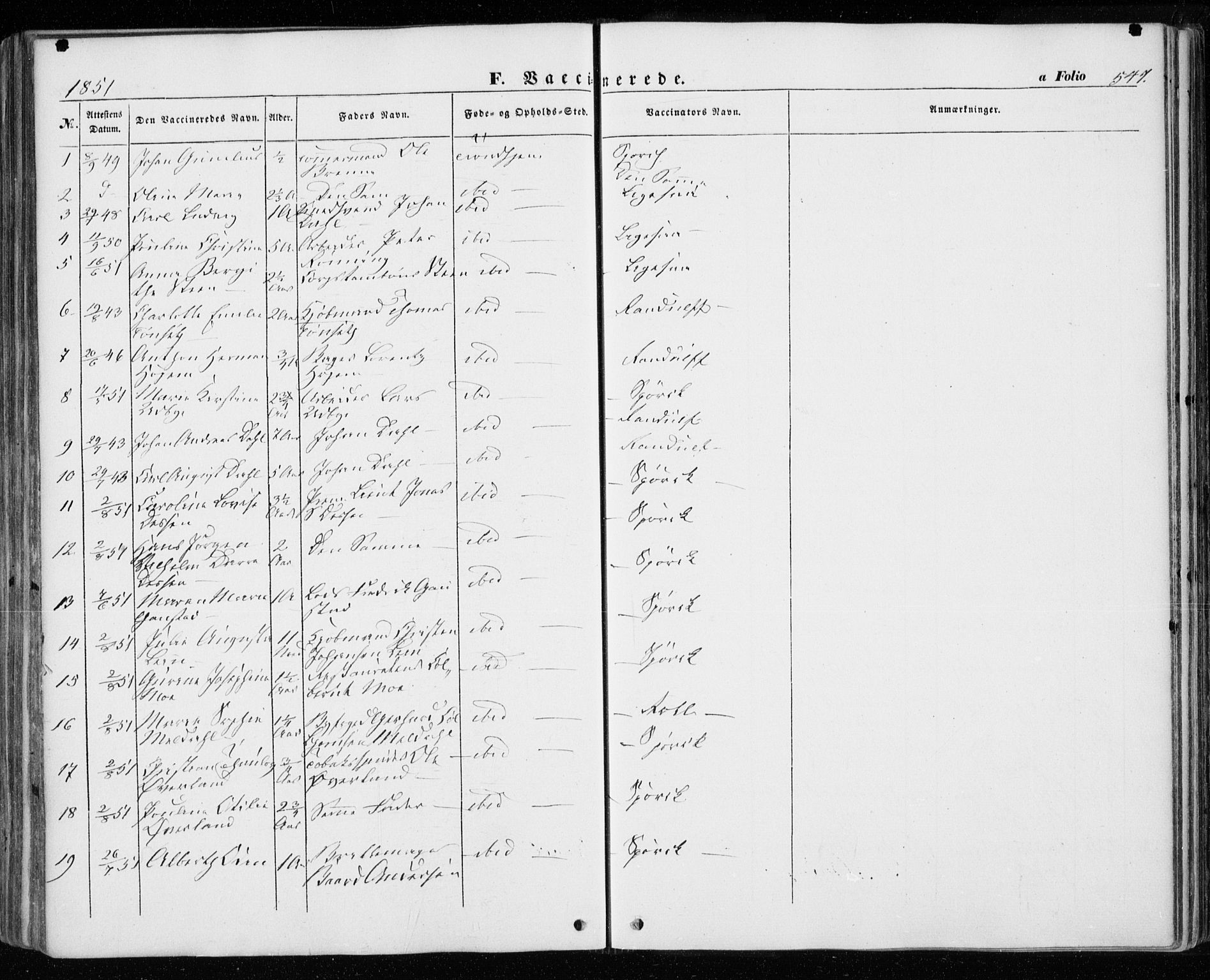 Ministerialprotokoller, klokkerbøker og fødselsregistre - Sør-Trøndelag, SAT/A-1456/601/L0051: Parish register (official) no. 601A19, 1848-1857, p. 547