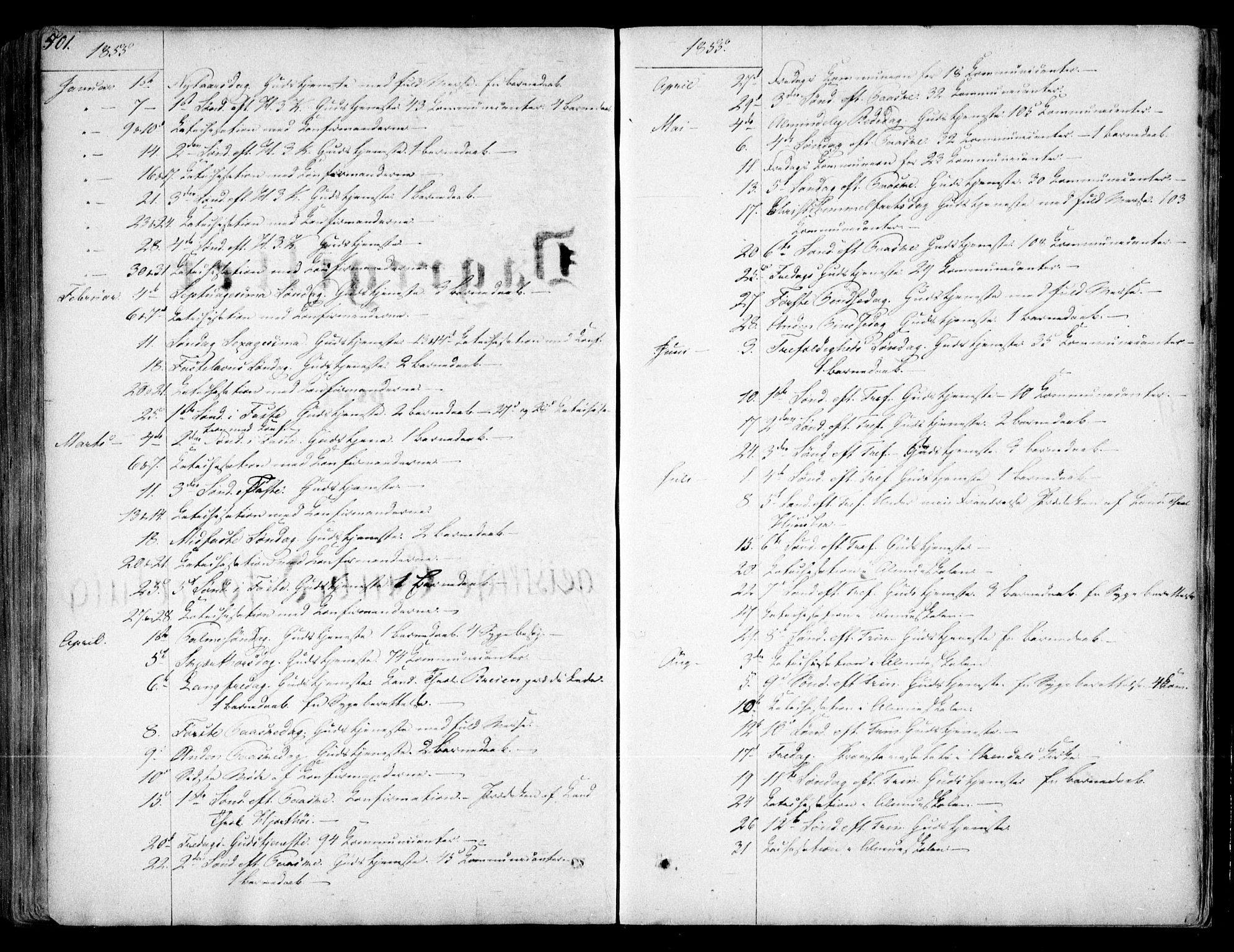 Arendal sokneprestkontor, Trefoldighet, SAK/1111-0040/F/Fa/L0006: Parish register (official) no. A 6, 1855-1868, p. 501