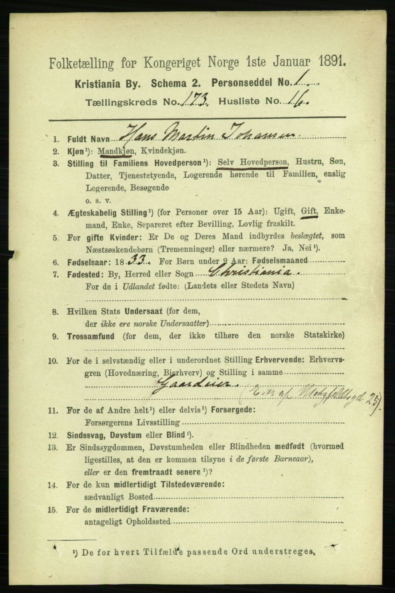 RA, 1891 census for 0301 Kristiania, 1891, p. 103628