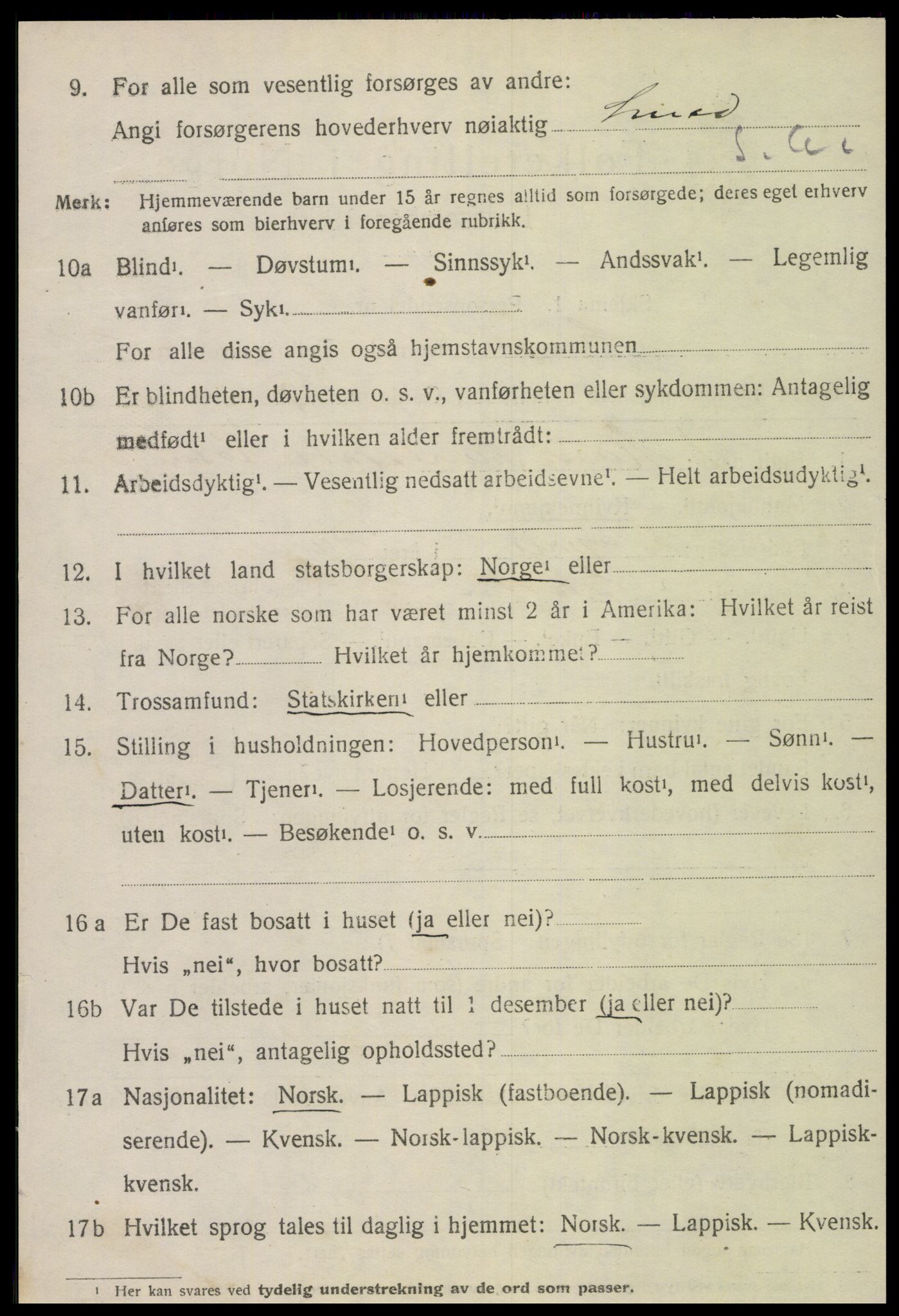 SAT, 1920 census for Skogn, 1920, p. 4594