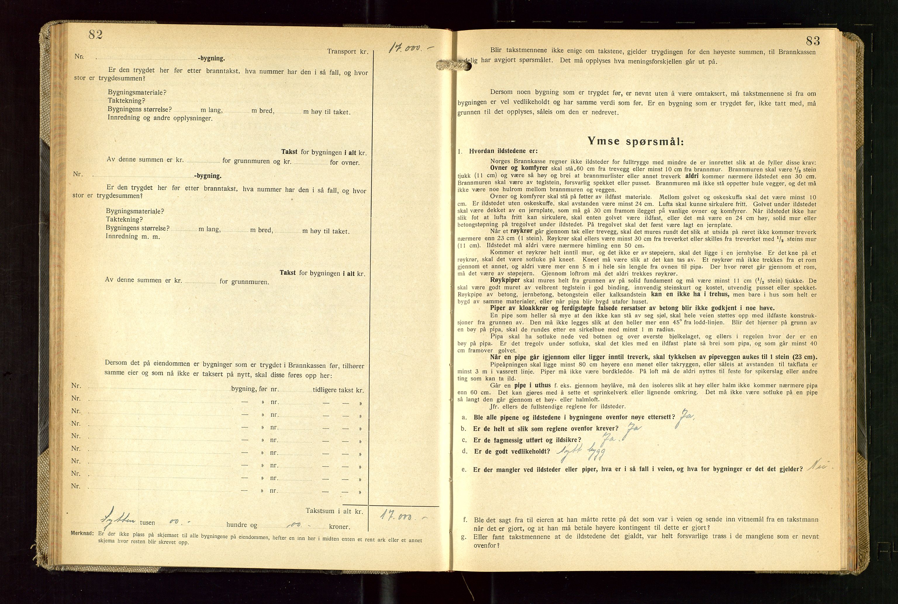 Skudenes lensmannskontor, AV/SAST-A-100444/Gob/L0003: "Brandtakstprotokoll", 1942-1954, p. 82-83