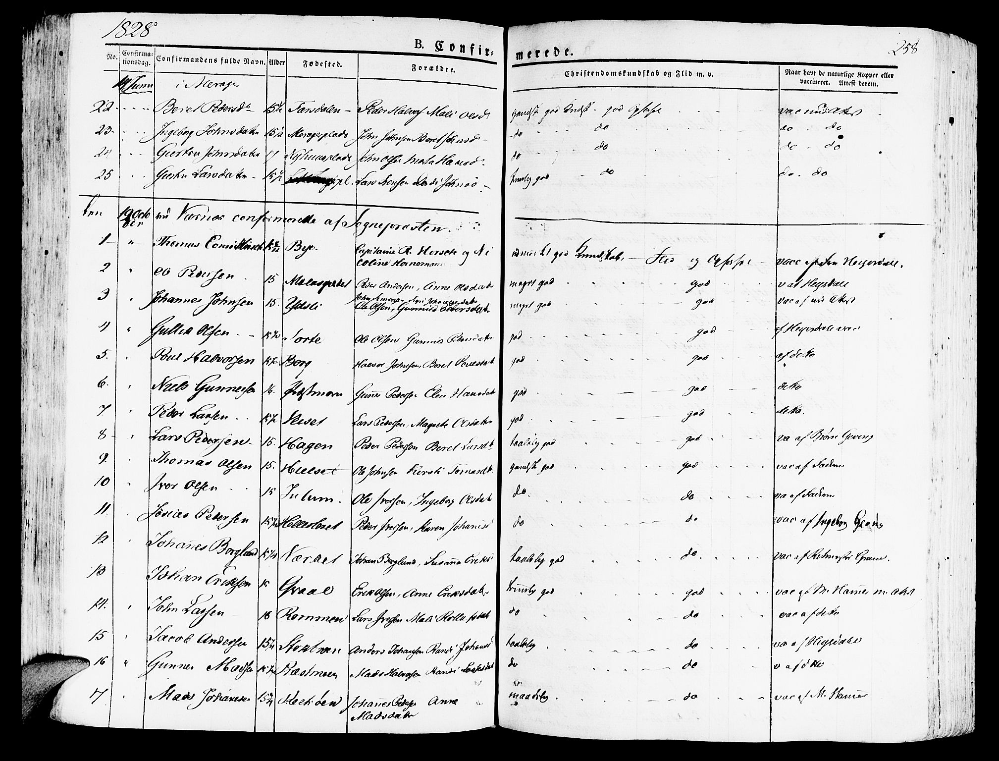 Ministerialprotokoller, klokkerbøker og fødselsregistre - Nord-Trøndelag, AV/SAT-A-1458/709/L0070: Parish register (official) no. 709A10, 1820-1832, p. 258