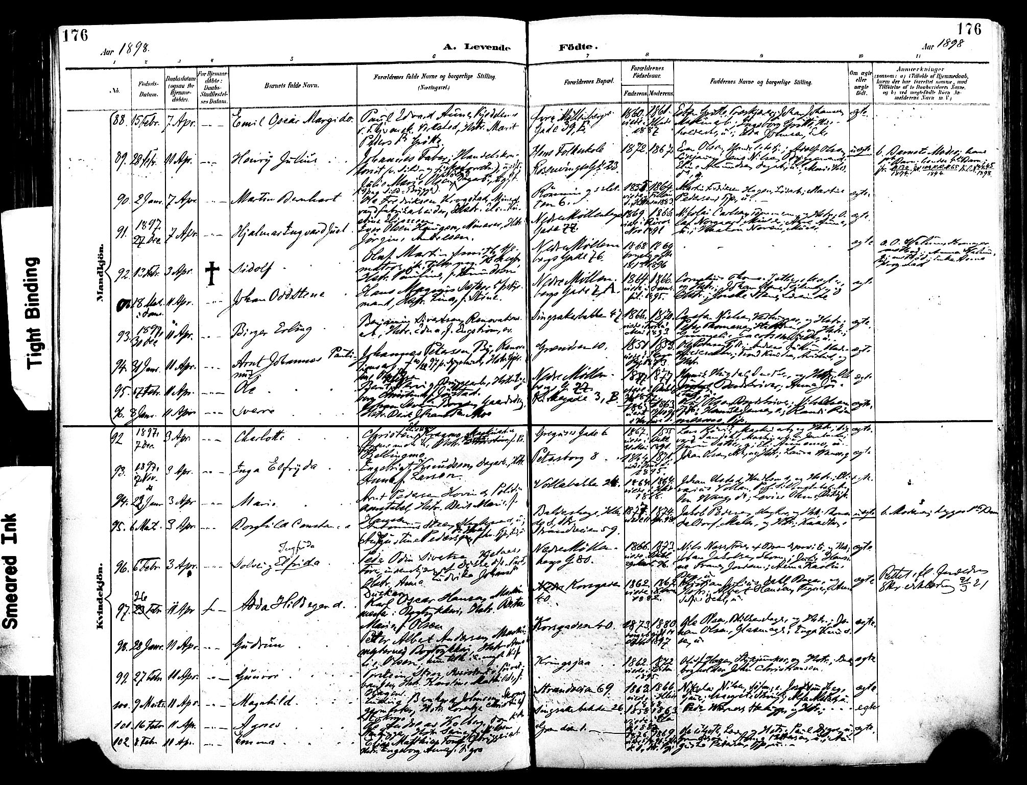 Ministerialprotokoller, klokkerbøker og fødselsregistre - Sør-Trøndelag, SAT/A-1456/604/L0197: Parish register (official) no. 604A18, 1893-1900, p. 176