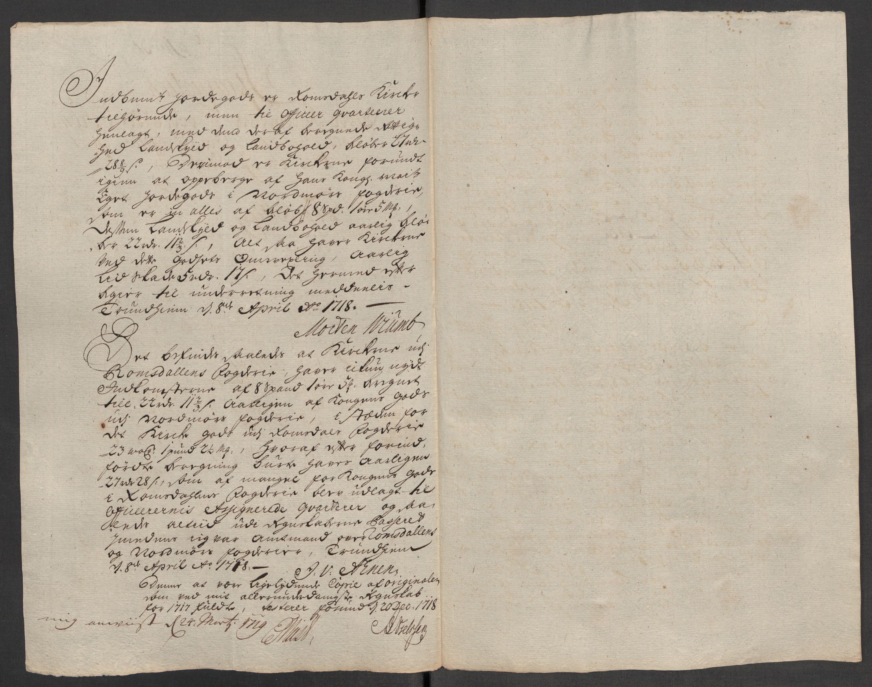 Rentekammeret inntil 1814, Reviderte regnskaper, Fogderegnskap, RA/EA-4092/R56/L3751: Fogderegnskap Nordmøre, 1718, p. 214