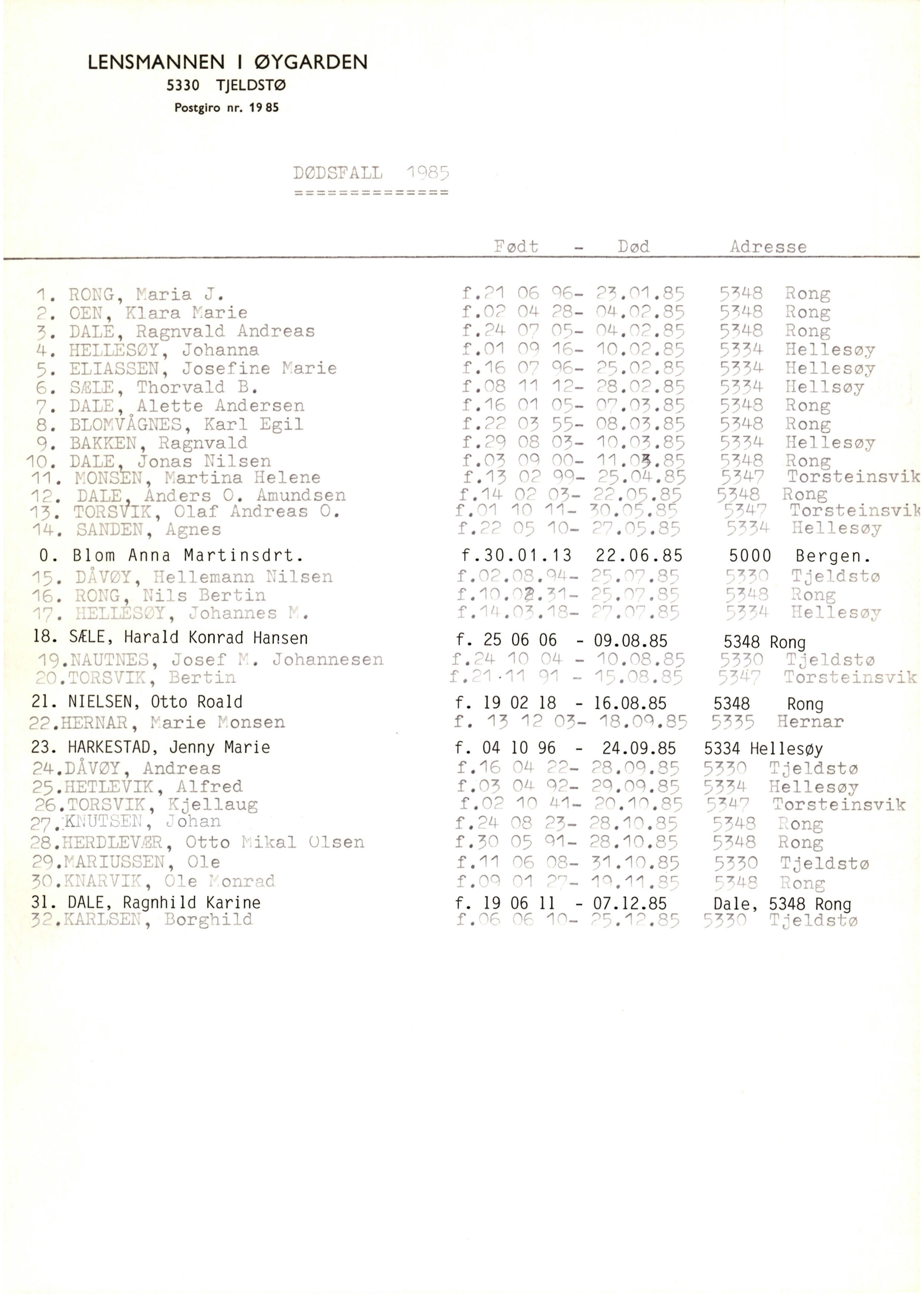 Lensmannen i Øygarden, AV/SAB-A-100155/0006/L0002: Dødsfallprotokoll, 1973-1989, p. 26