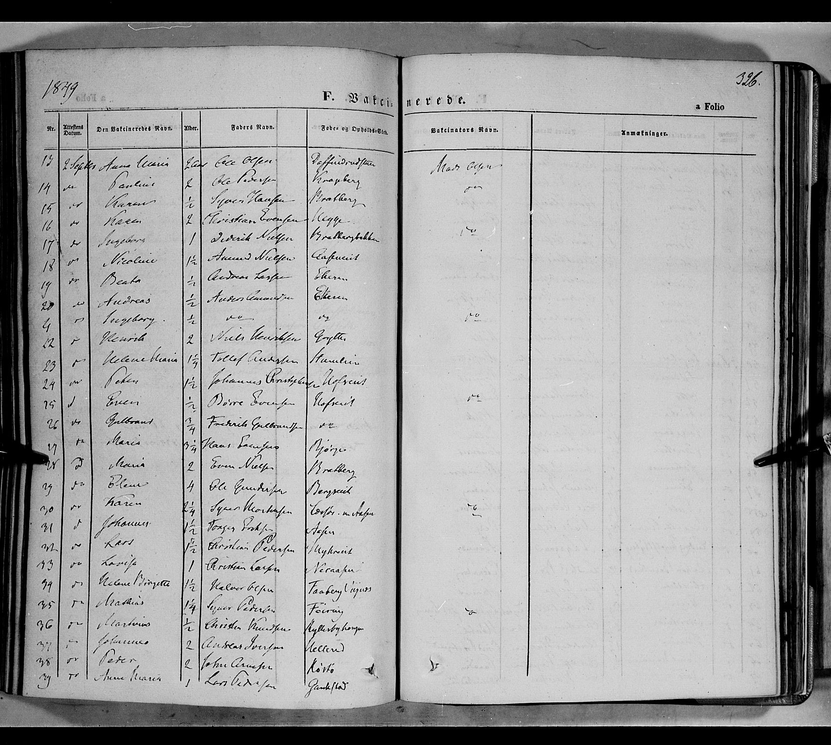 Biri prestekontor, SAH/PREST-096/H/Ha/Haa/L0005: Parish register (official) no. 5, 1843-1854, p. 326