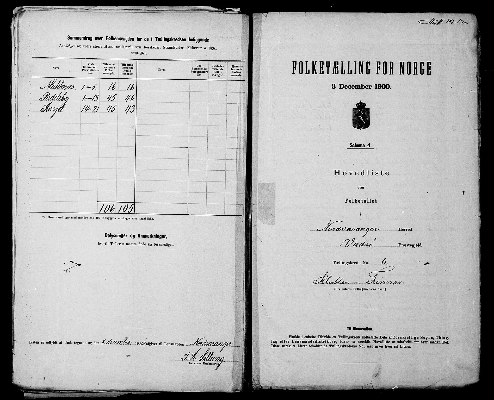 SATØ, 1900 census for Nord-Varanger, 1900, p. 14