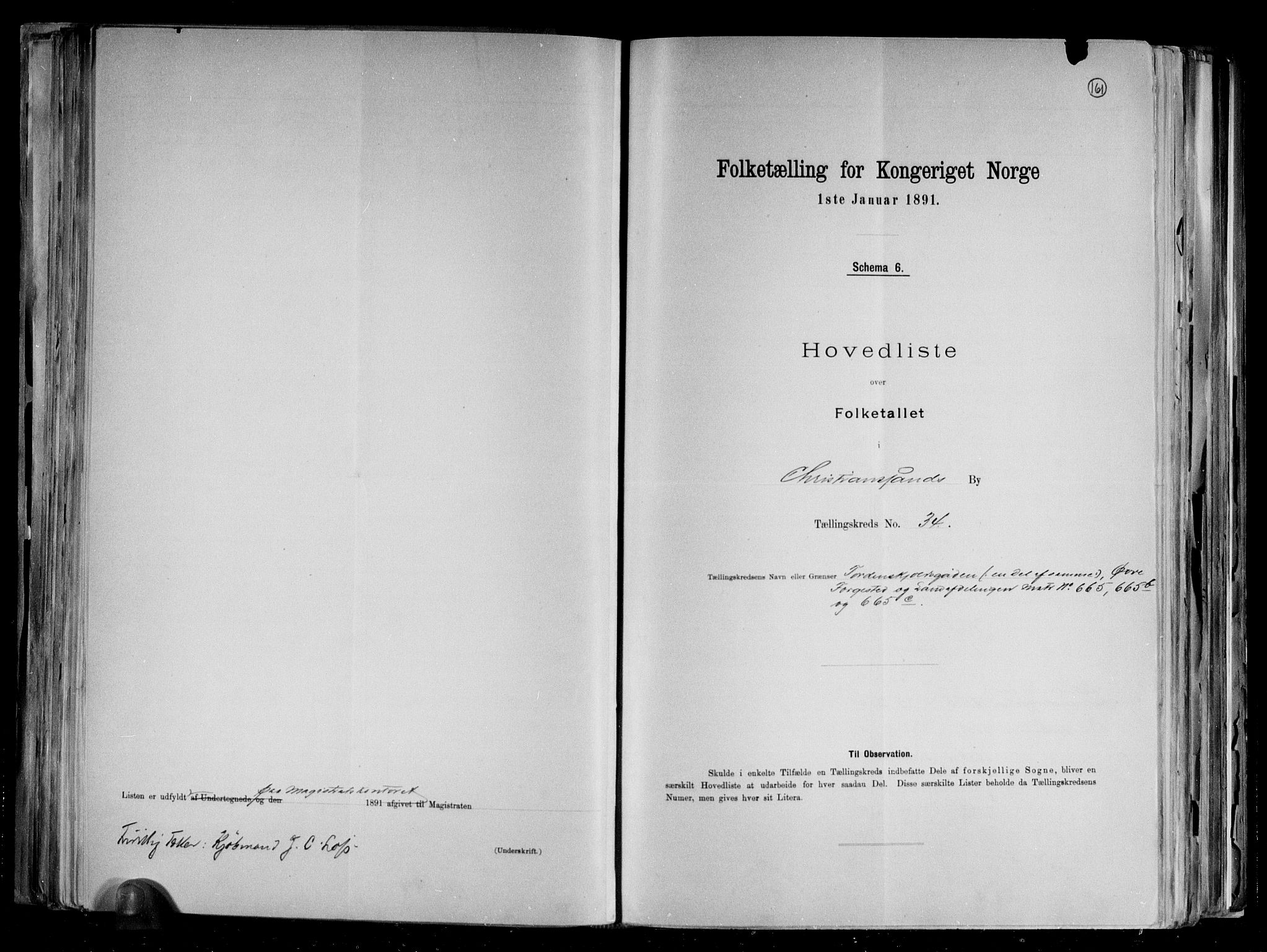 RA, 1891 census for 1001 Kristiansand, 1891, p. 71