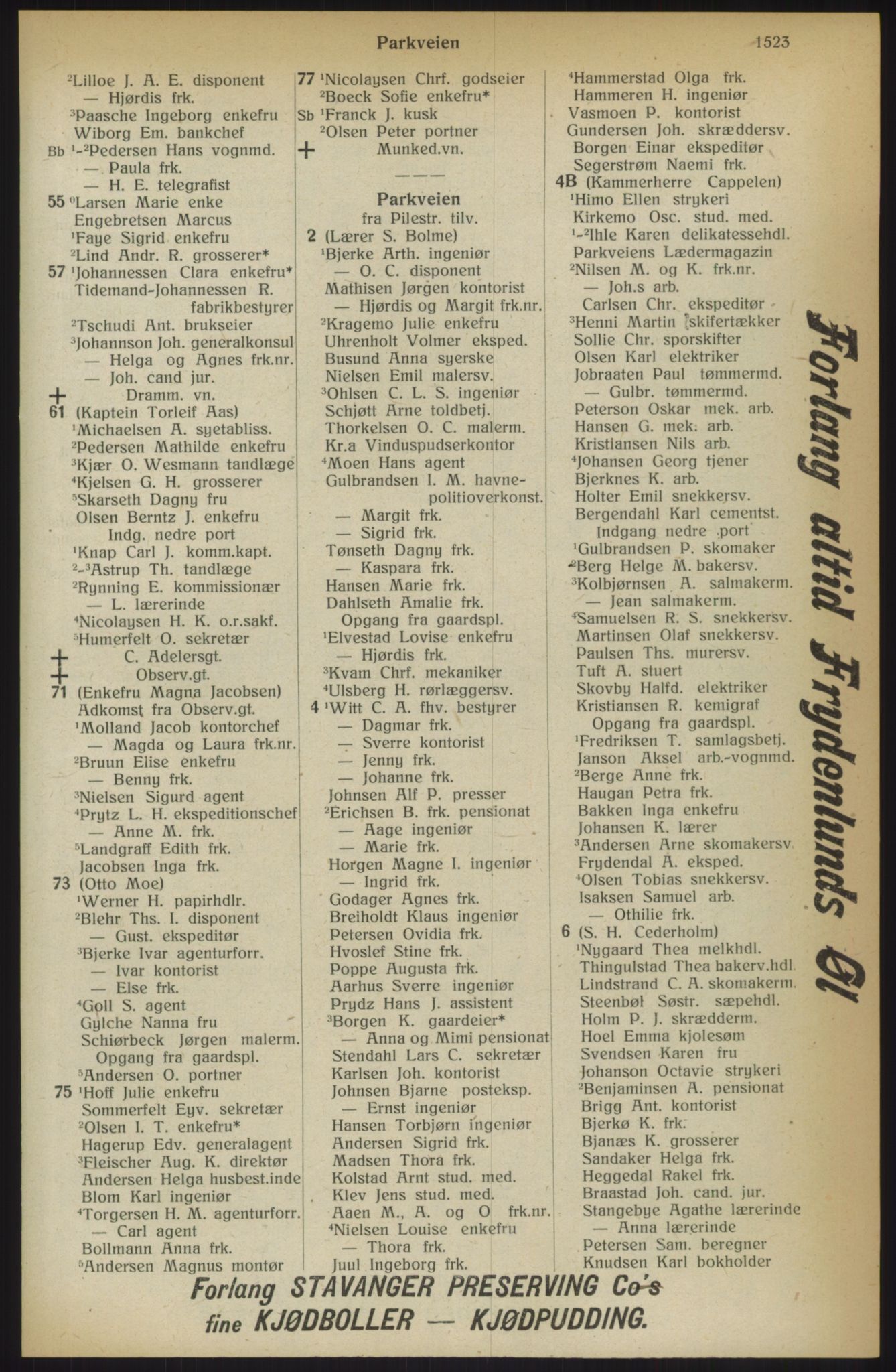 Kristiania/Oslo adressebok, PUBL/-, 1914, p. 1523