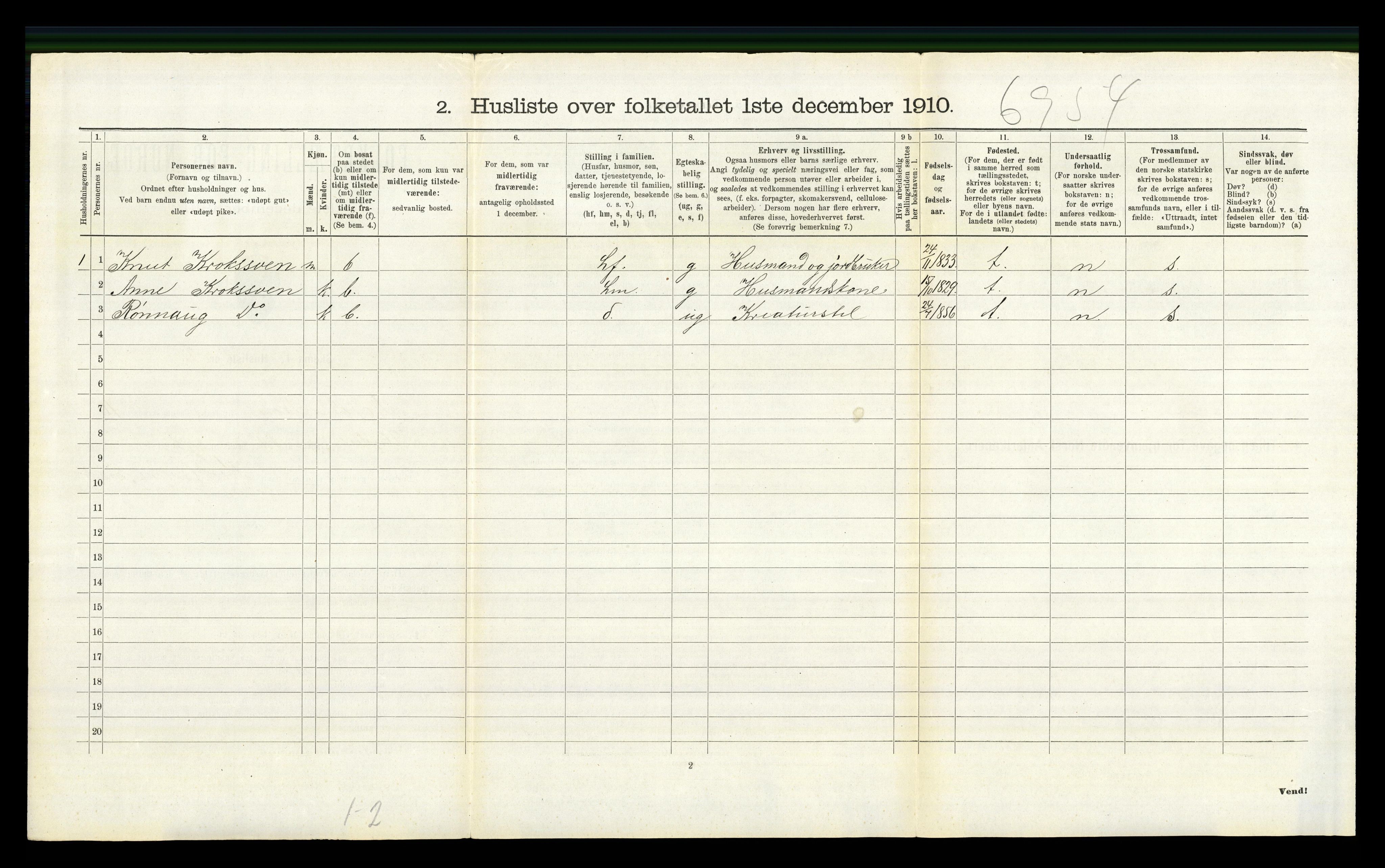 RA, 1910 census for Nord-Fron, 1910, p. 1237