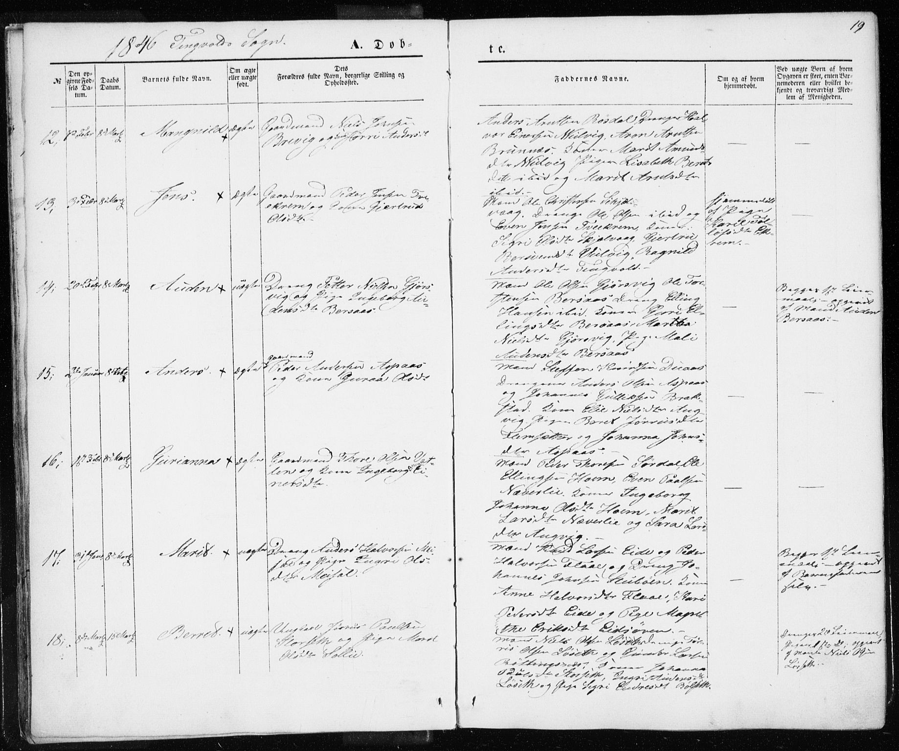 Ministerialprotokoller, klokkerbøker og fødselsregistre - Møre og Romsdal, AV/SAT-A-1454/586/L0984: Parish register (official) no. 586A10, 1844-1856, p. 19