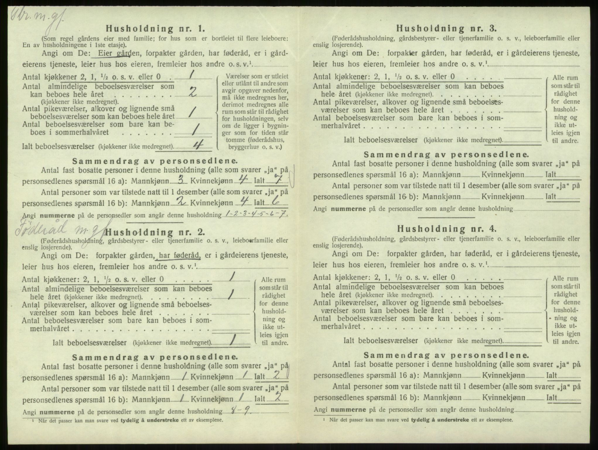 SAB, 1920 census for Bruvik, 1920, p. 251