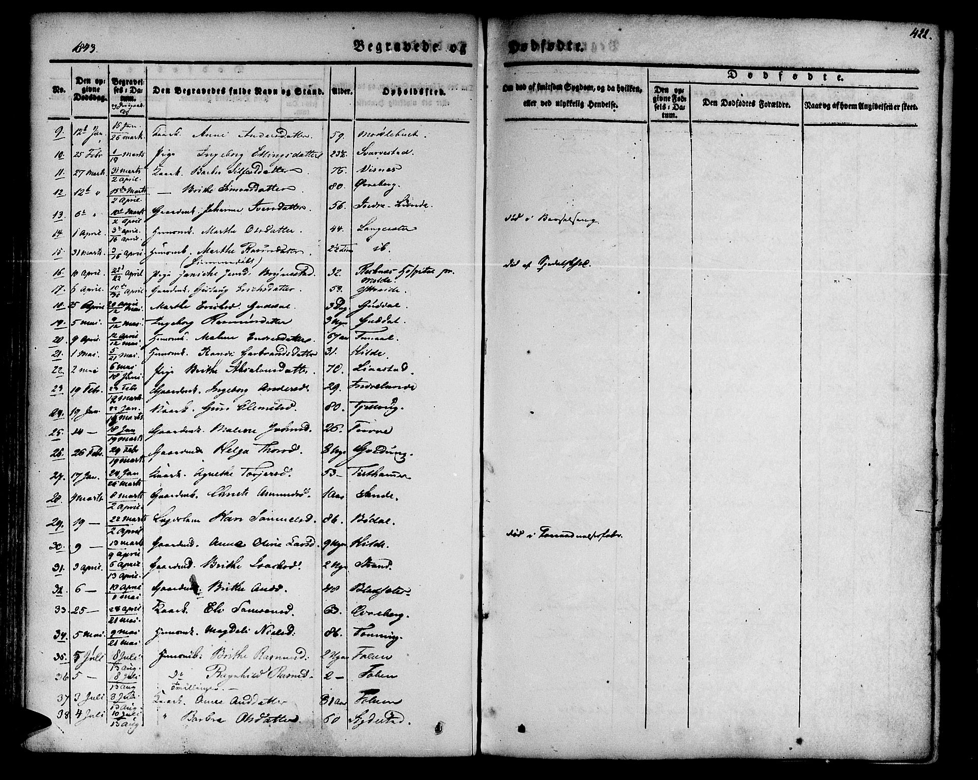 Innvik sokneprestembete, SAB/A-80501: Parish register (official) no. A 4II, 1832-1846, p. 422