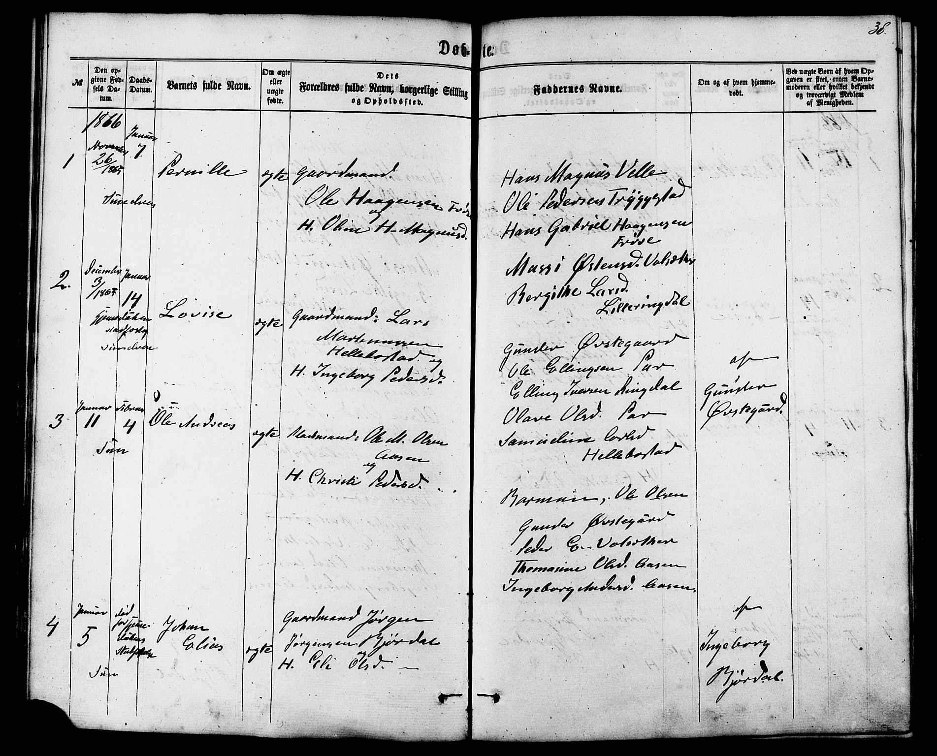 Ministerialprotokoller, klokkerbøker og fødselsregistre - Møre og Romsdal, SAT/A-1454/517/L0226: Parish register (official) no. 517A06, 1862-1881, p. 38