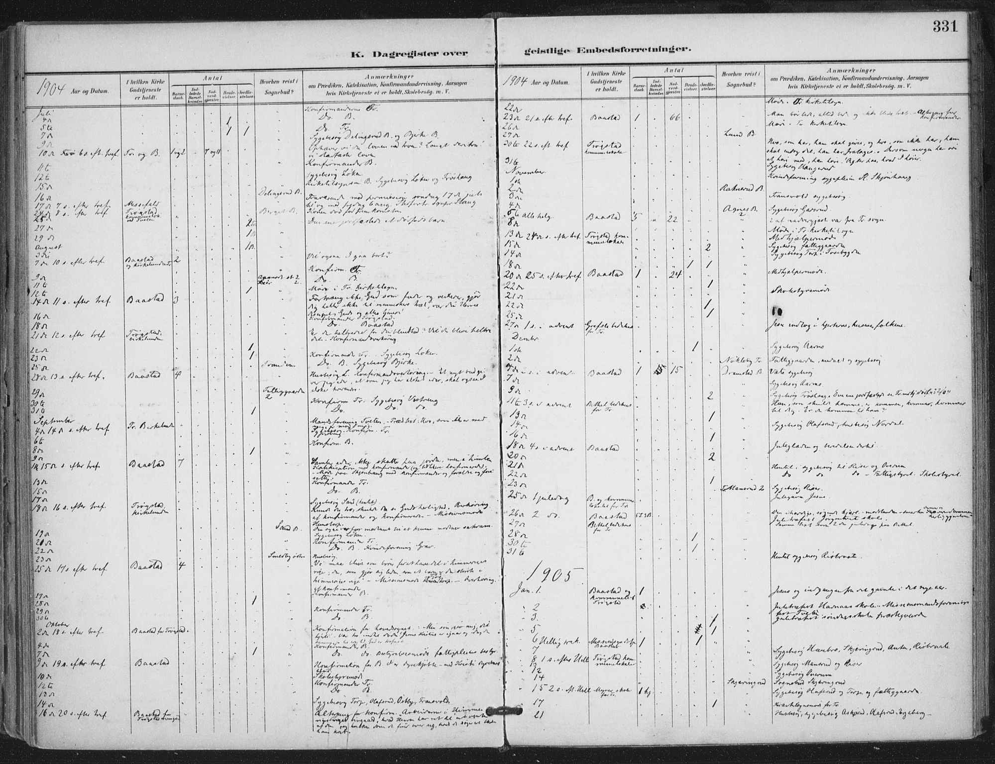 Trøgstad prestekontor Kirkebøker, AV/SAO-A-10925/F/Fa/L0011: Parish register (official) no. I 11, 1899-1919, p. 331