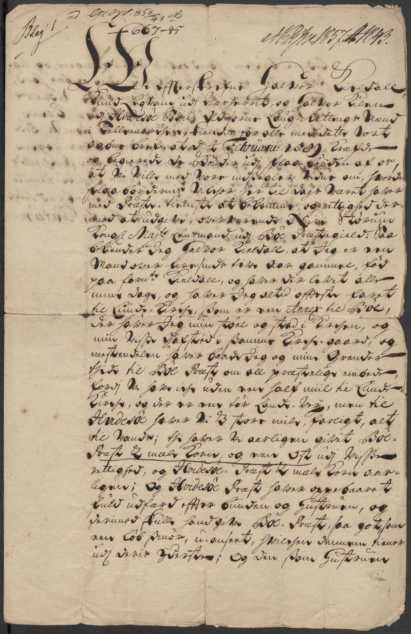 Riksarkivets diplomsamling, AV/RA-EA-5965/F15/L0027: Prestearkiv - Telemark, 1587-1738, p. 9