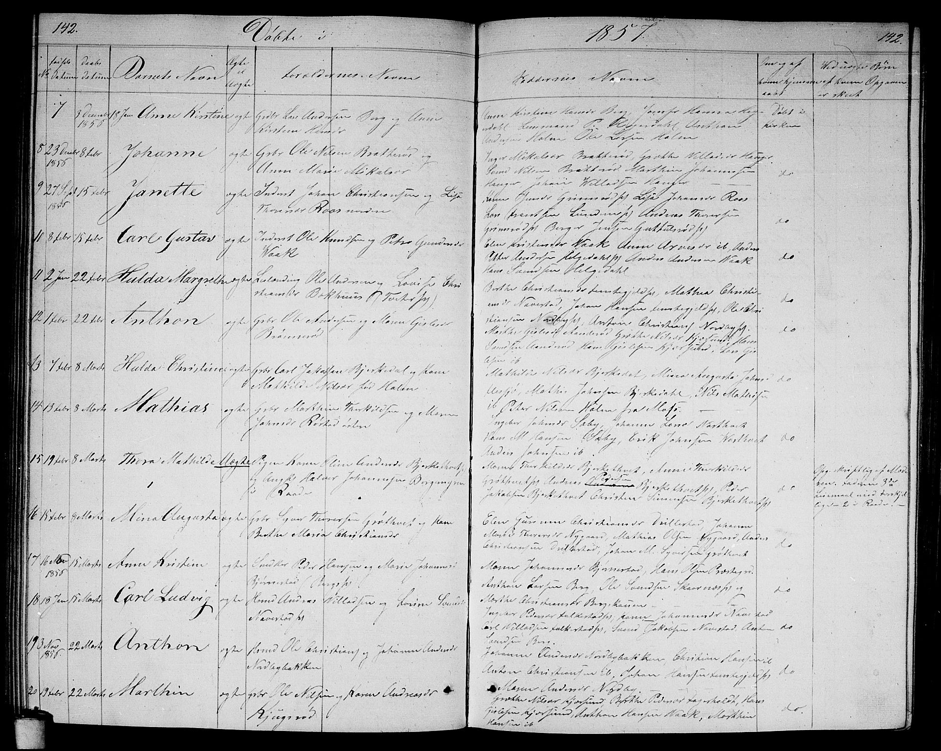 Våler prestekontor Kirkebøker, AV/SAO-A-11083/G/Ga/L0002: Parish register (copy) no. I 2, 1839-1860, p. 142