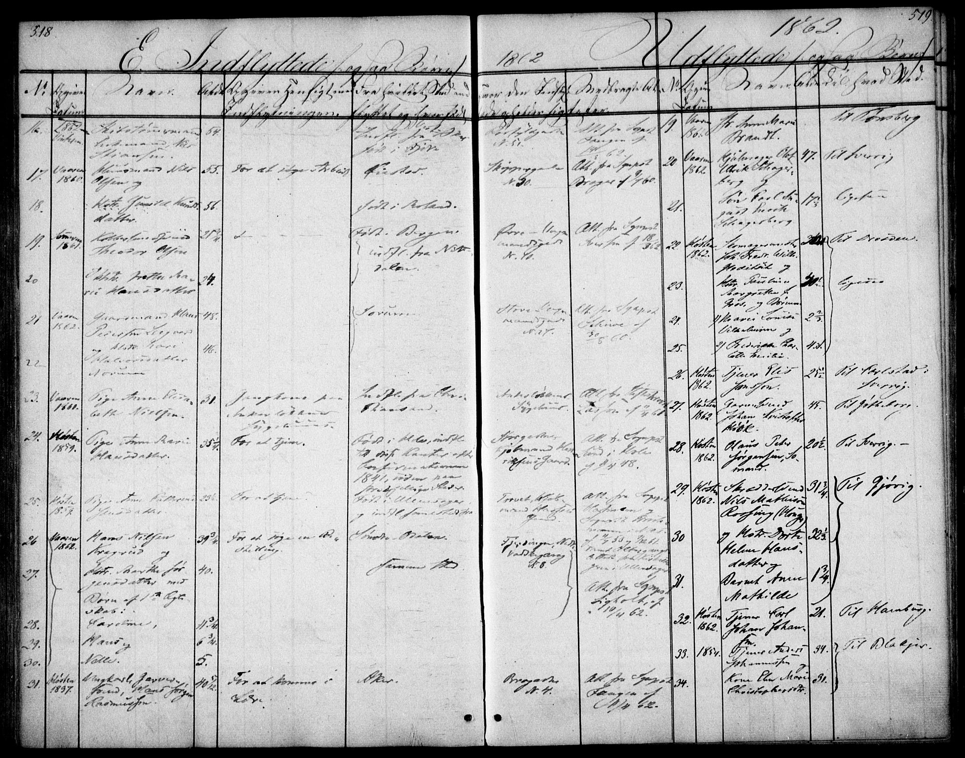 Oslo domkirke Kirkebøker, SAO/A-10752/F/Fa/L0028: Parish register (official) no. 28, 1840-1876, p. 518-519