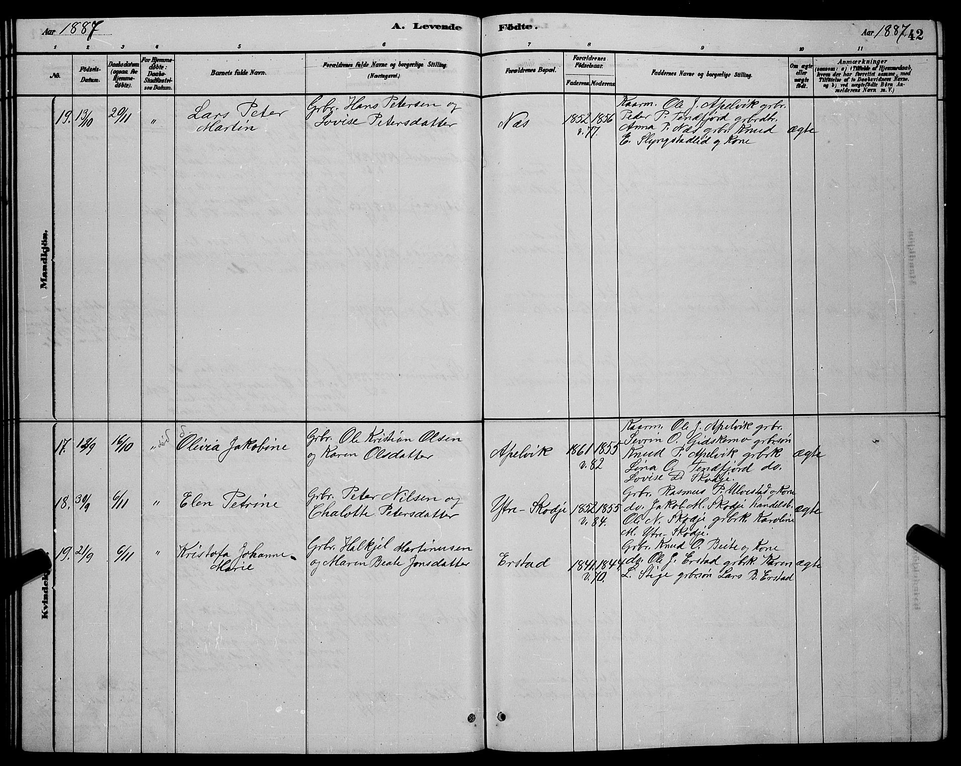 Ministerialprotokoller, klokkerbøker og fødselsregistre - Møre og Romsdal, AV/SAT-A-1454/524/L0365: Parish register (copy) no. 524C06, 1880-1899, p. 42