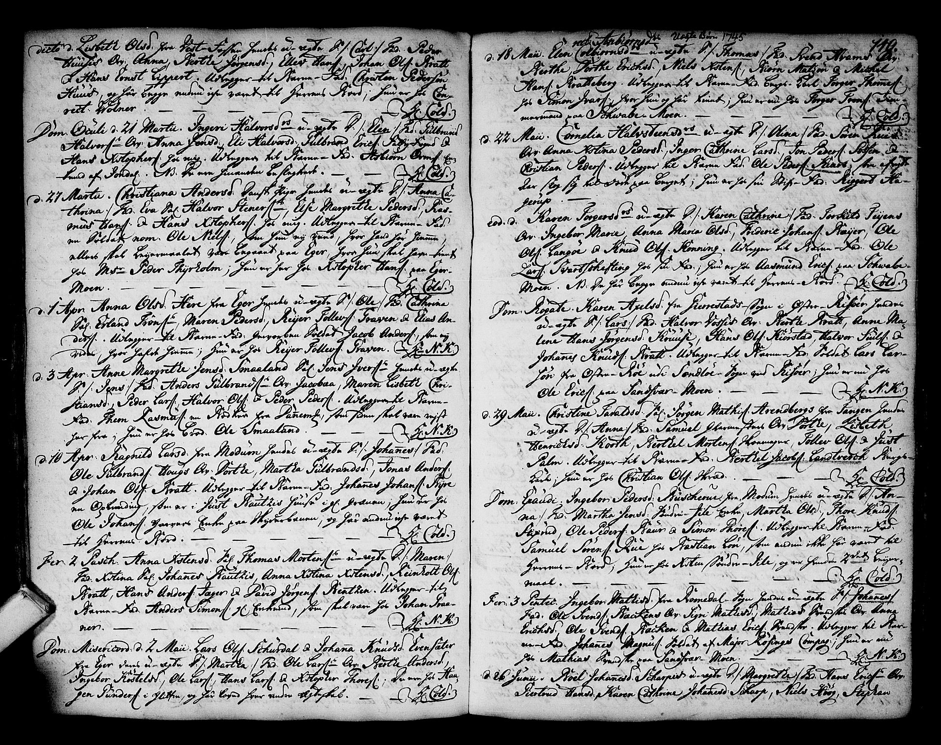 Kongsberg kirkebøker, SAKO/A-22/F/Fa/L0003: Parish register (official) no. I 3, 1744-1755, p. 149