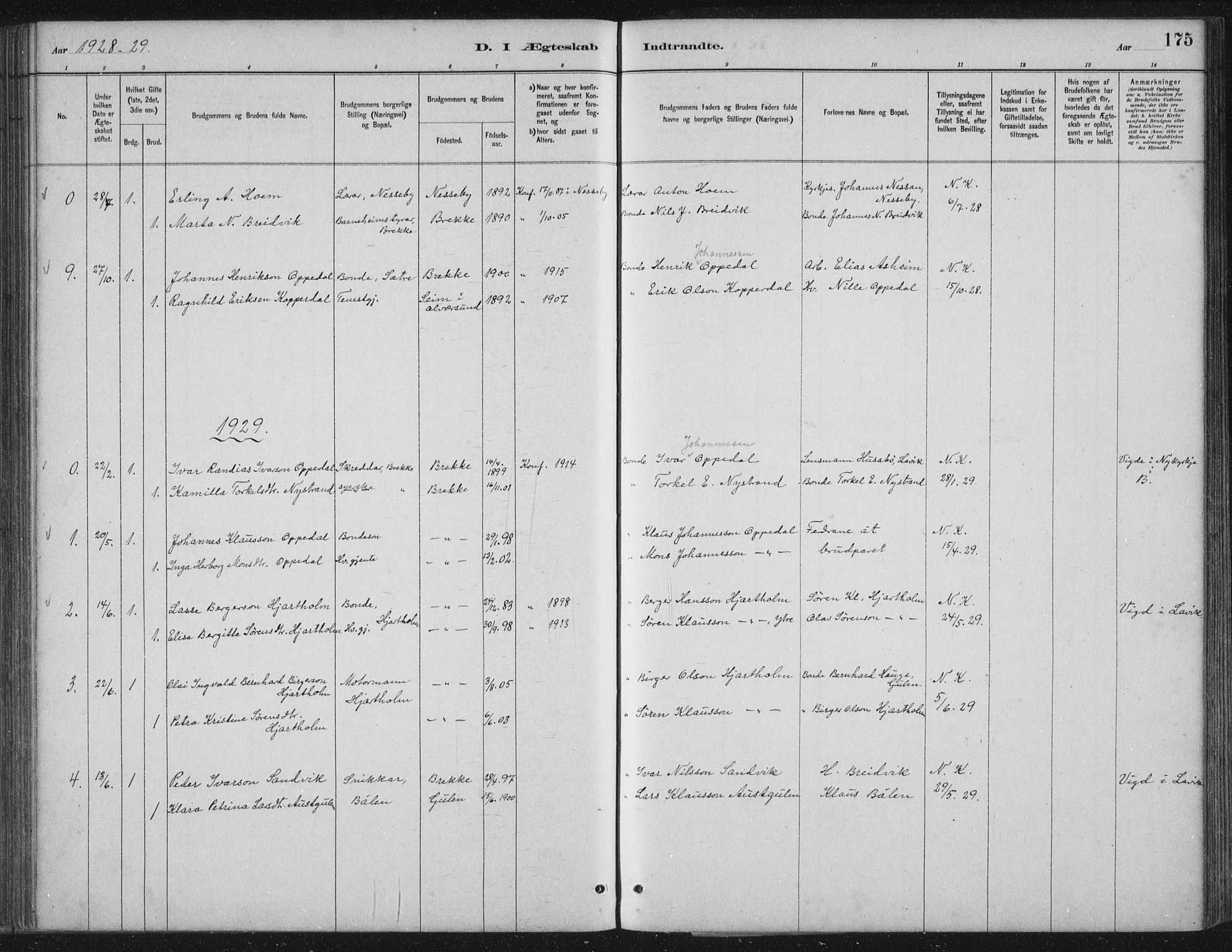 Gulen sokneprestembete, AV/SAB-A-80201/H/Hab/Habc/L0002: Parish register (copy) no. C 2, 1880-1938, p. 175