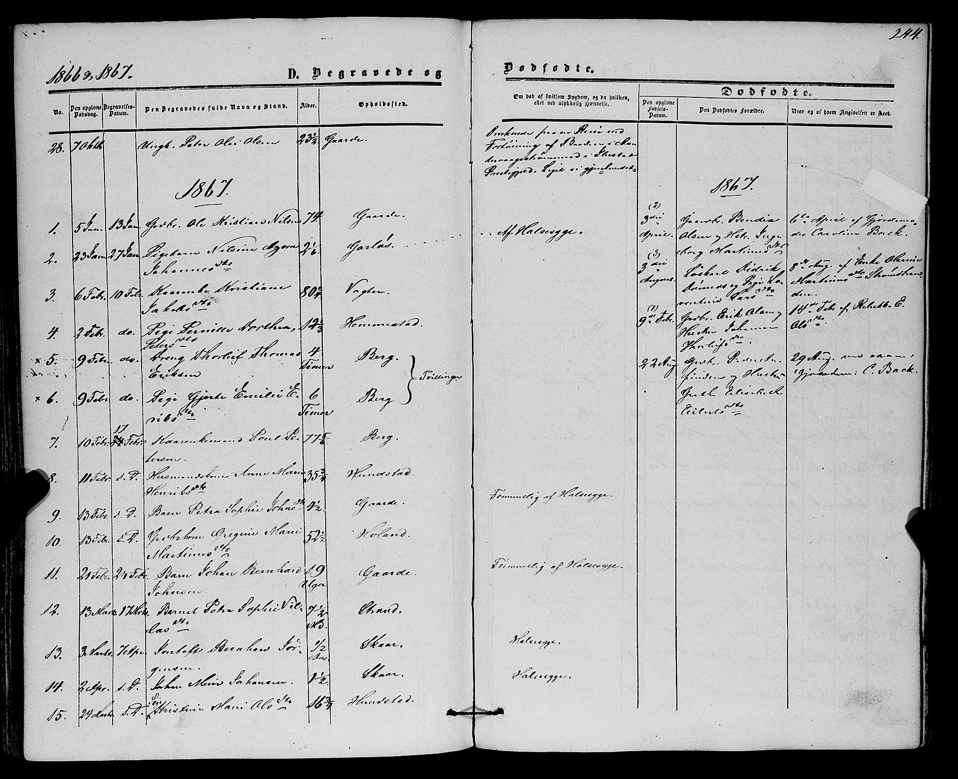 Kvæfjord sokneprestkontor, AV/SATØ-S-1323/G/Ga/Gaa/L0004kirke: Parish register (official) no. 4, 1857-1877, p. 244