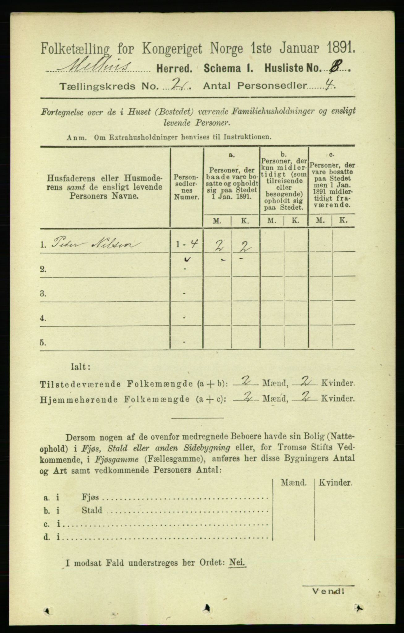 RA, 1891 census for 1653 Melhus, 1891, p. 641