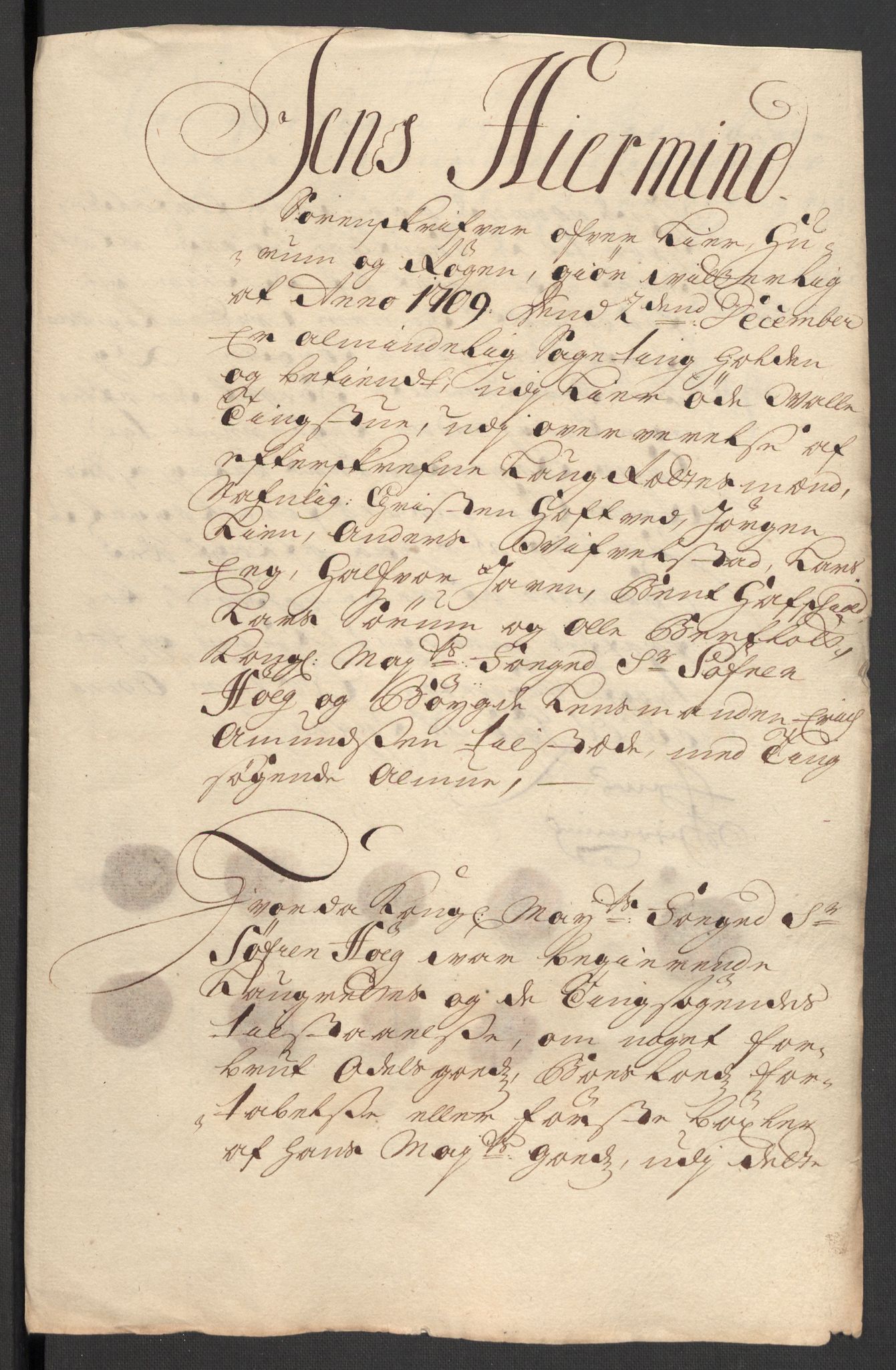 Rentekammeret inntil 1814, Reviderte regnskaper, Fogderegnskap, AV/RA-EA-4092/R31/L1703: Fogderegnskap Hurum, Røyken, Eiker, Lier og Buskerud, 1709, p. 30