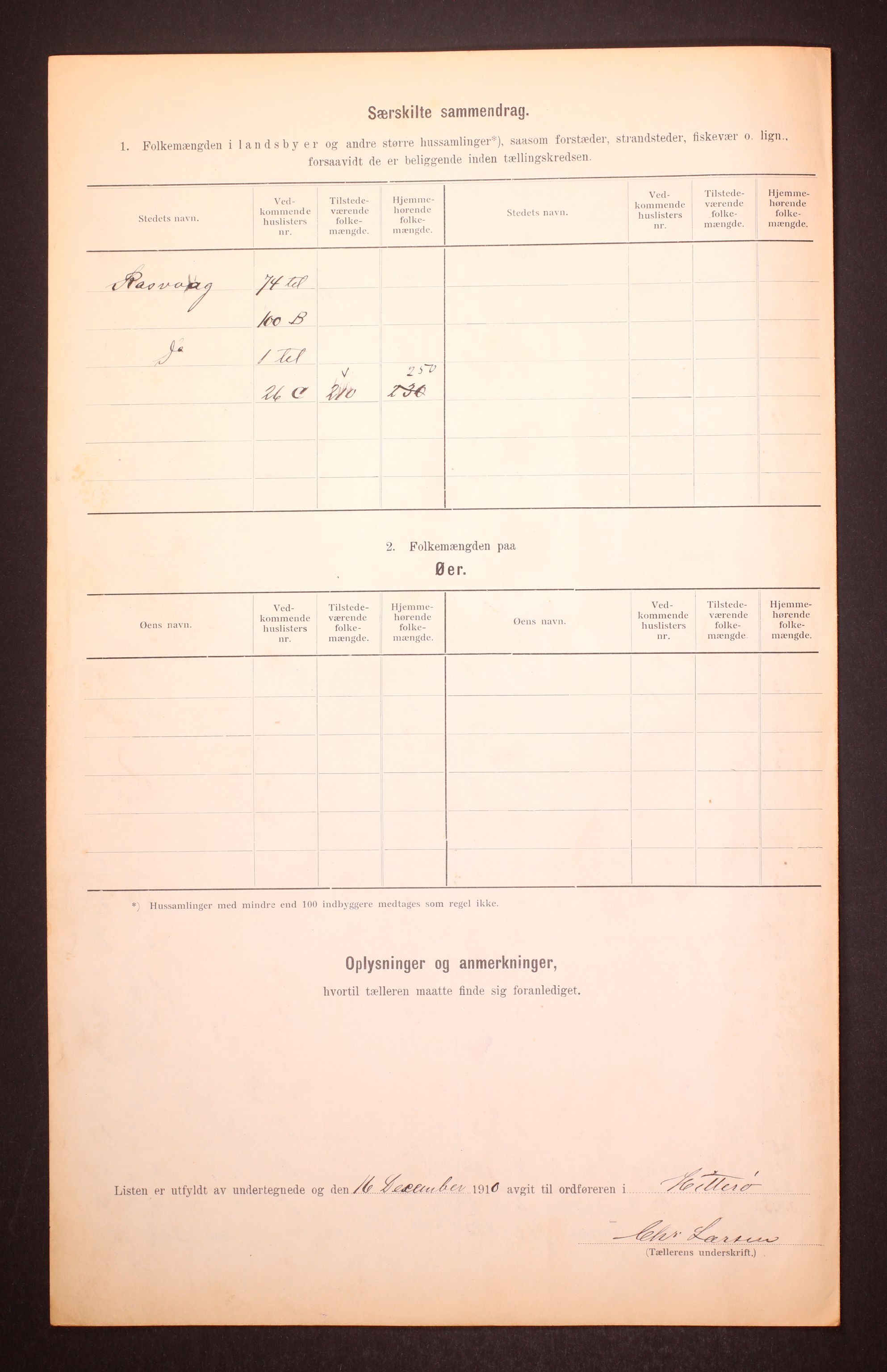 RA, 1910 census for Hidra, 1910, p. 9