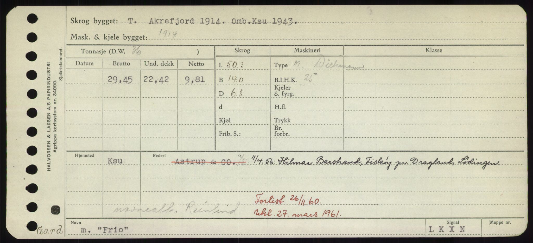 Sjøfartsdirektoratet med forløpere, Skipsmålingen, RA/S-1627/H/Hd/L0011: Fartøy, Fla-Får, p. 467